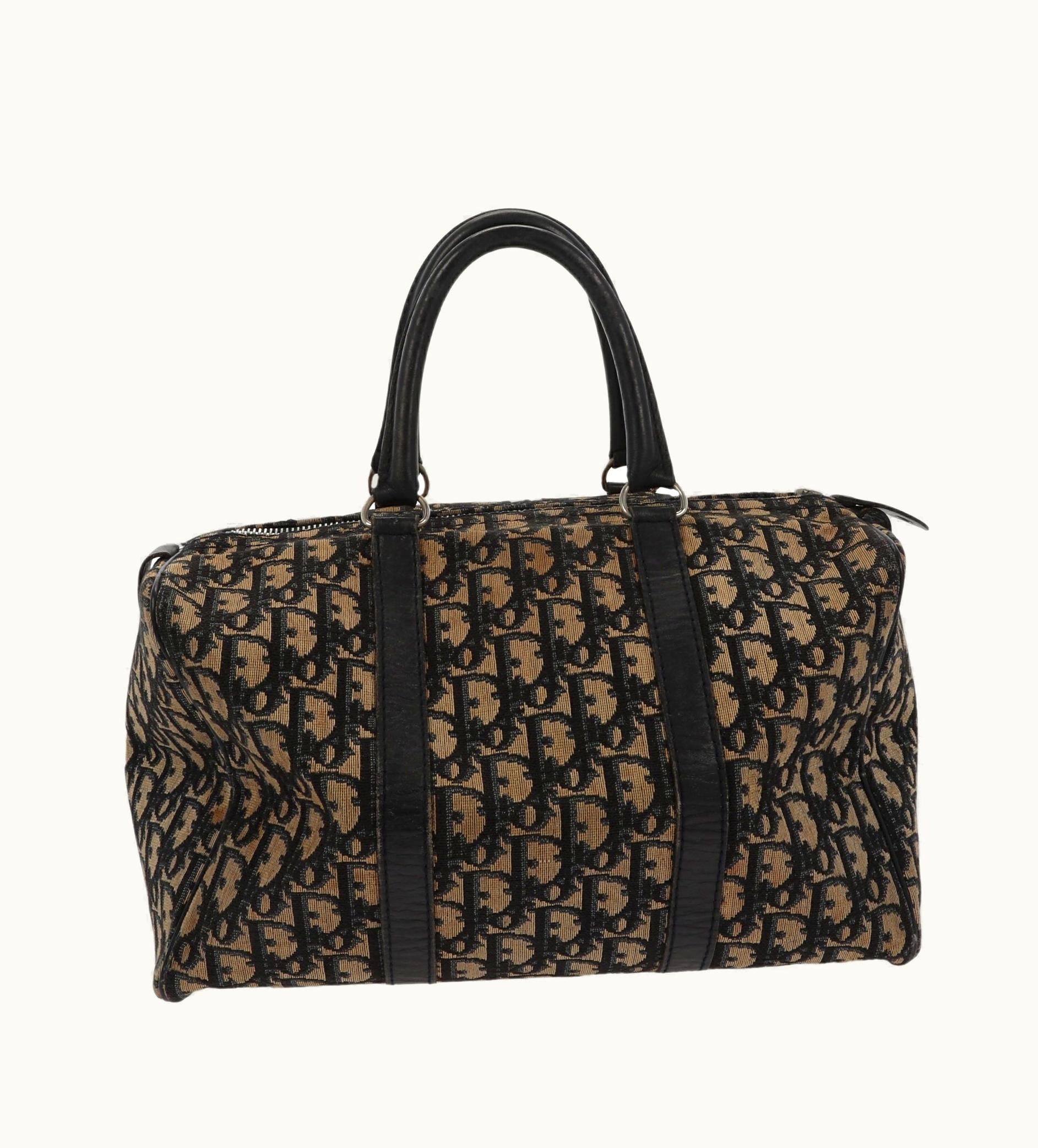 Dior Christian Dior Vintage Bowling Handbag In Dark Blue Fabric