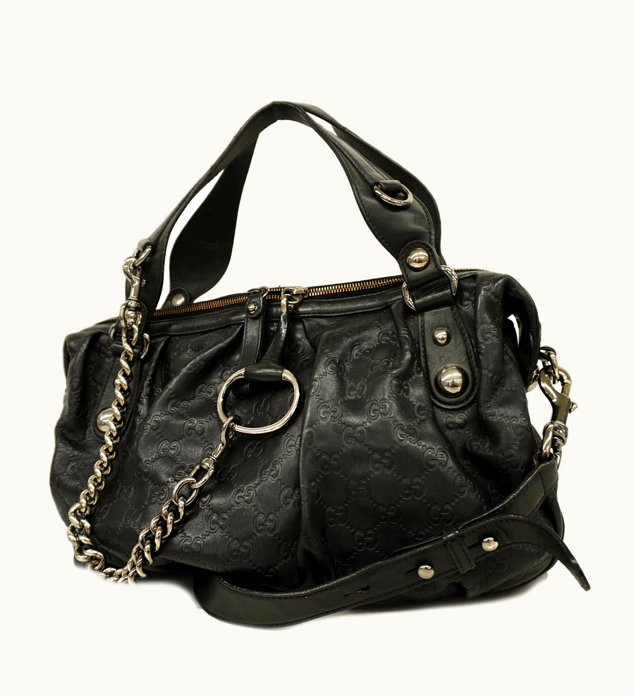 Gucci Gucci 2Way Bag Sima 247286 Women's Leather Handbag, Shoulder Bag Black