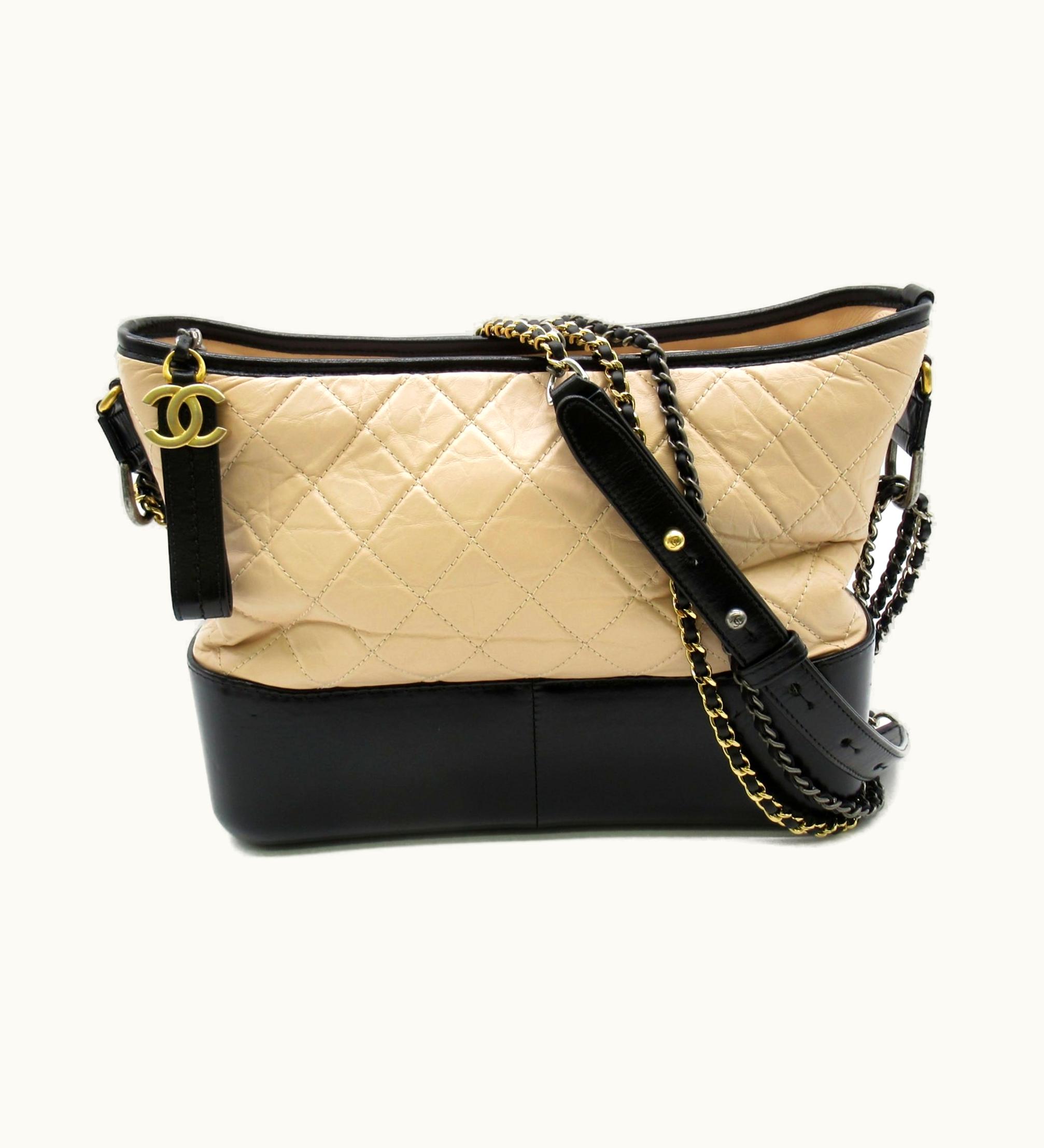 Chanel Chanel Gabriel Chainshoulder Bag Black Beige Calfskin [Cowhide] A93824