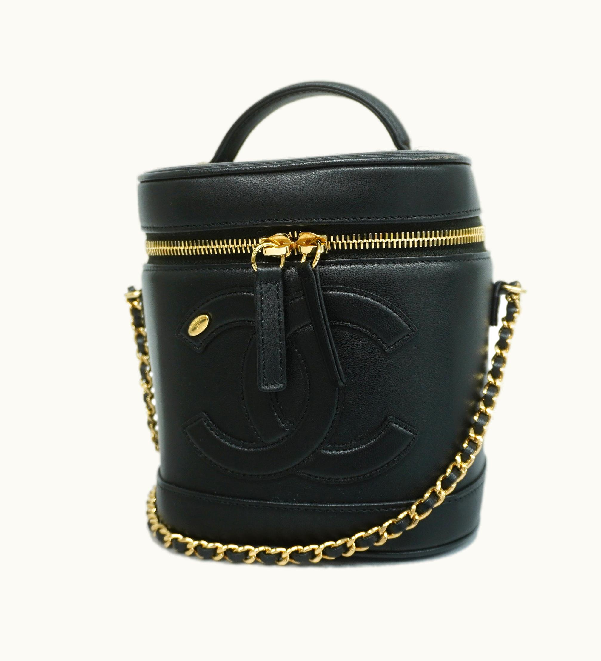 Chanel Chanel Matelasse Chain Shoulder Women's Leather Vanity Bag Black