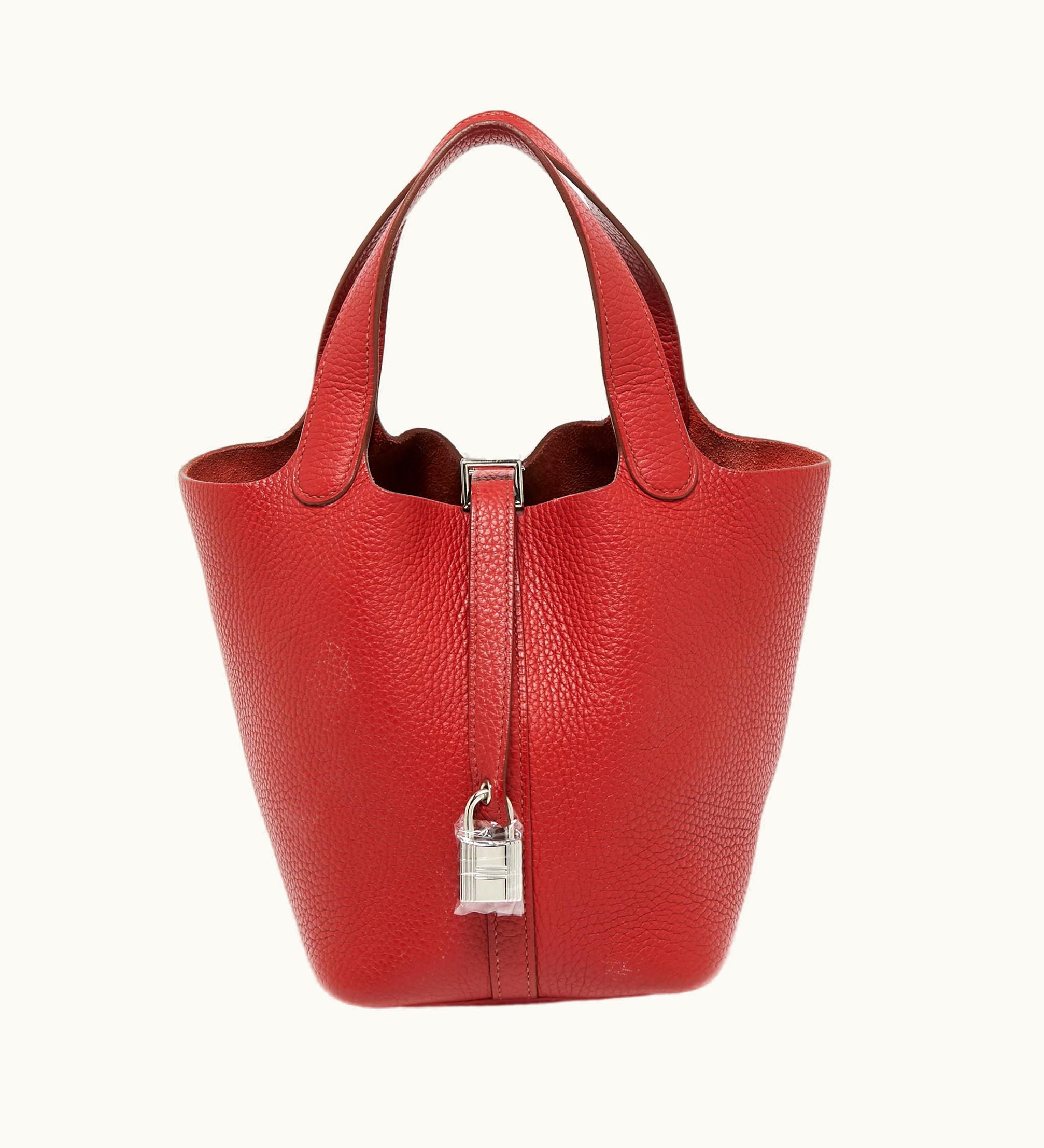 Hermès Hermès Rouge Garance Togo Leather Picotin Lock 18 Bag