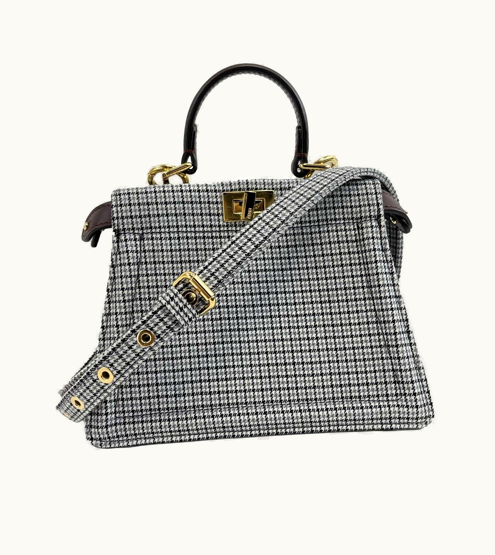 Fendi Fendi - New Wool Fabric Ff Petite Peekaboo - Top Handle W/ Shoulder Strap