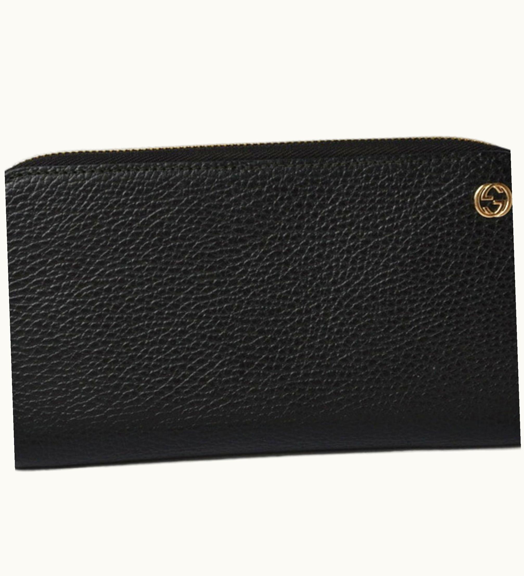 Gucci Gucci Wallet Gucci Long Wallet/Petit Marmont Leather Black Round 449347 Outlet