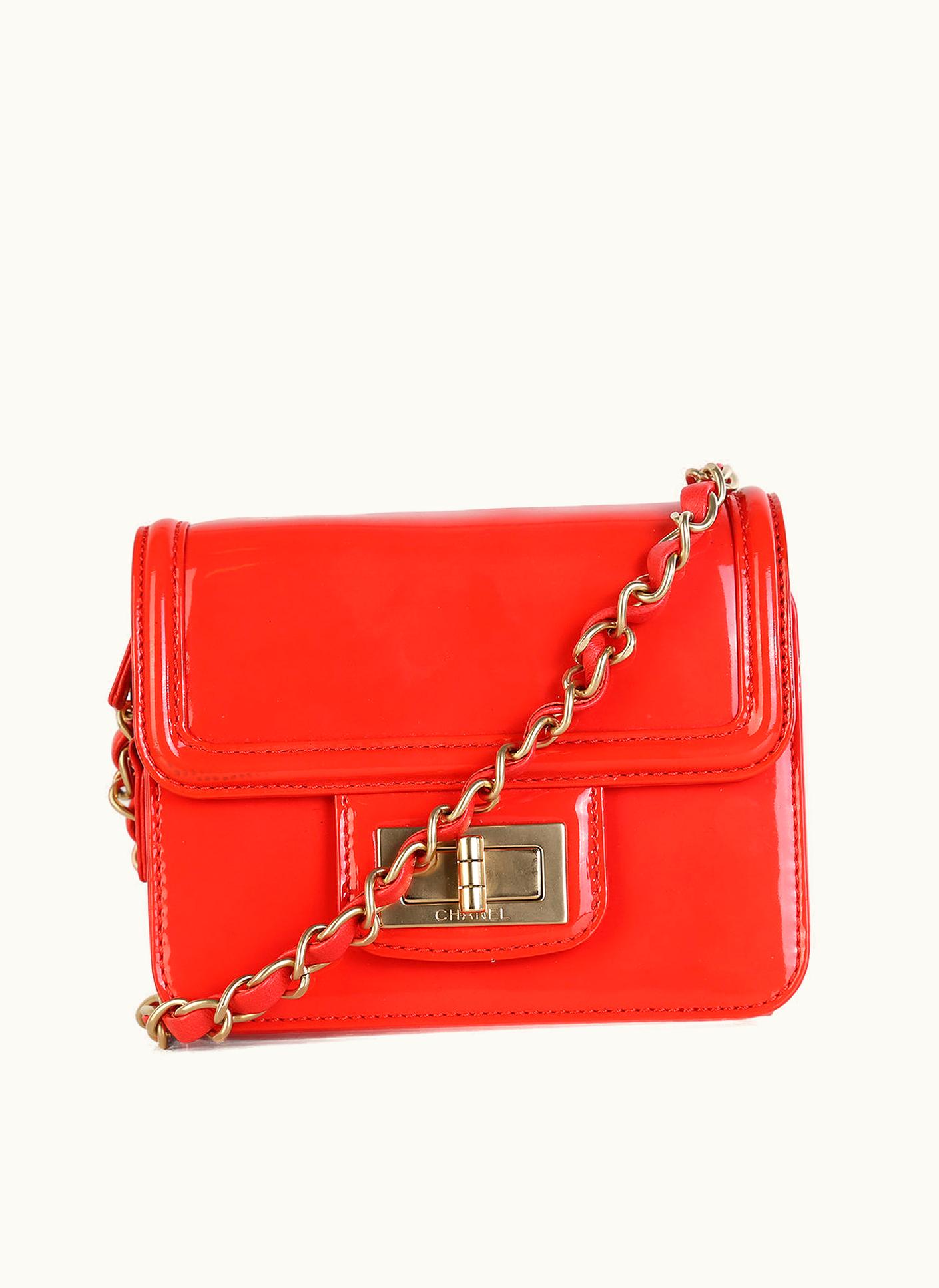 Chanel Chanel Coral Patent Leather Mini Square Reissue Crossbody Bag