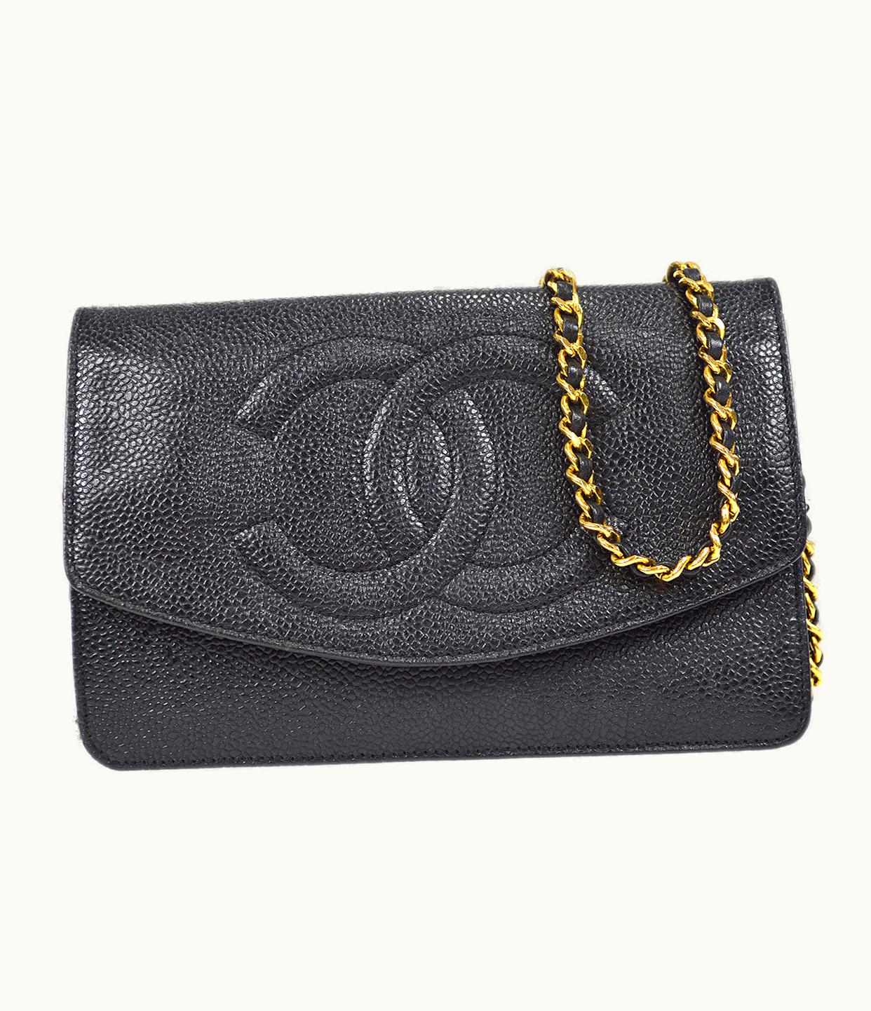 Chanel Chanel Woc Chain Shoulder Wallet Bag Black Caviar 58061