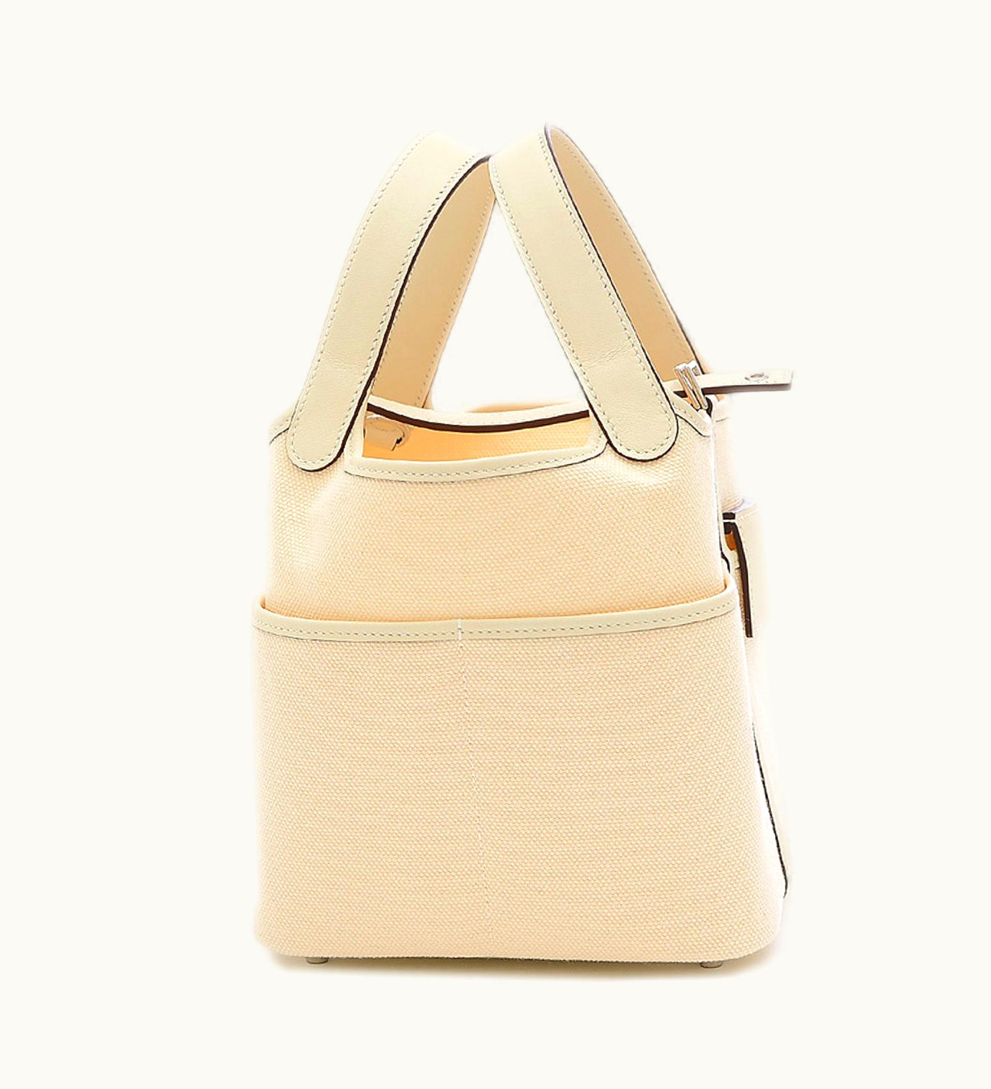 Hermès Hermès Picotin Lock PM 18 Cargo Canvas/Swift Nata Handbag Z Stamp