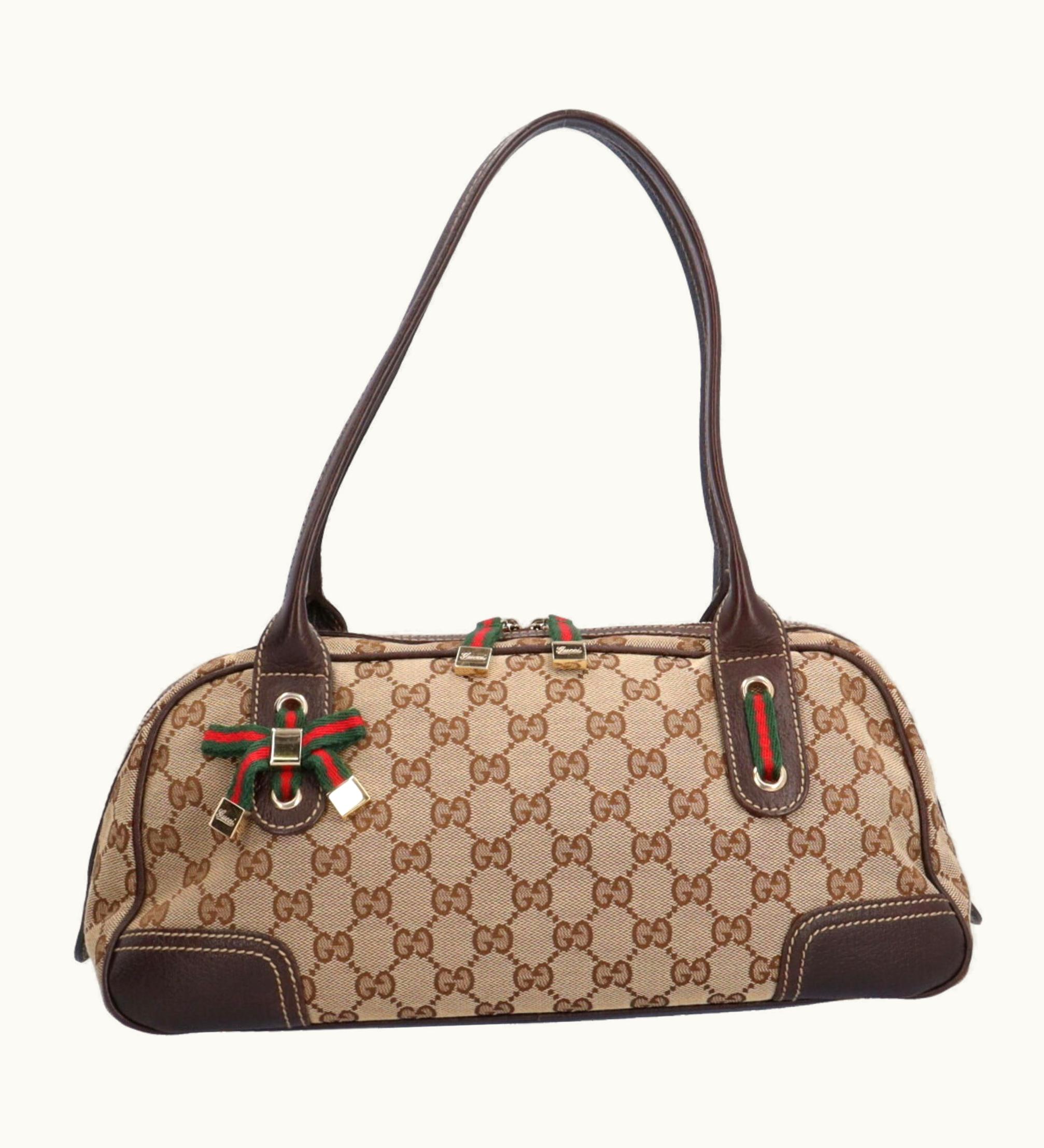Gucci Gucci Sherry Shoulder Bag GG Canvas Beige Women's