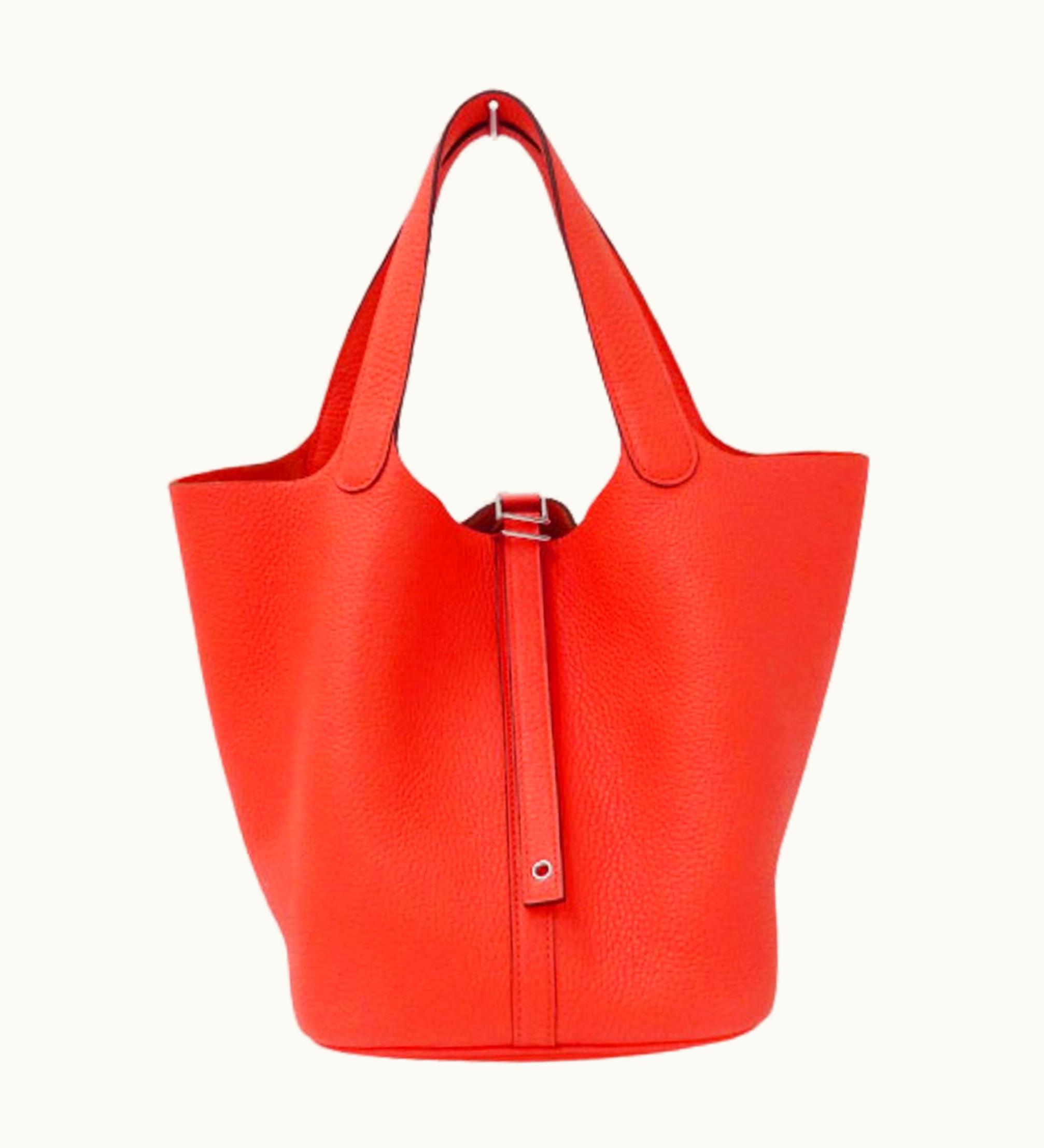 Hermès Hermès Picotin MM Taurillon Clemence Rose Texas Bag Women's Handbag Y Engraved Red