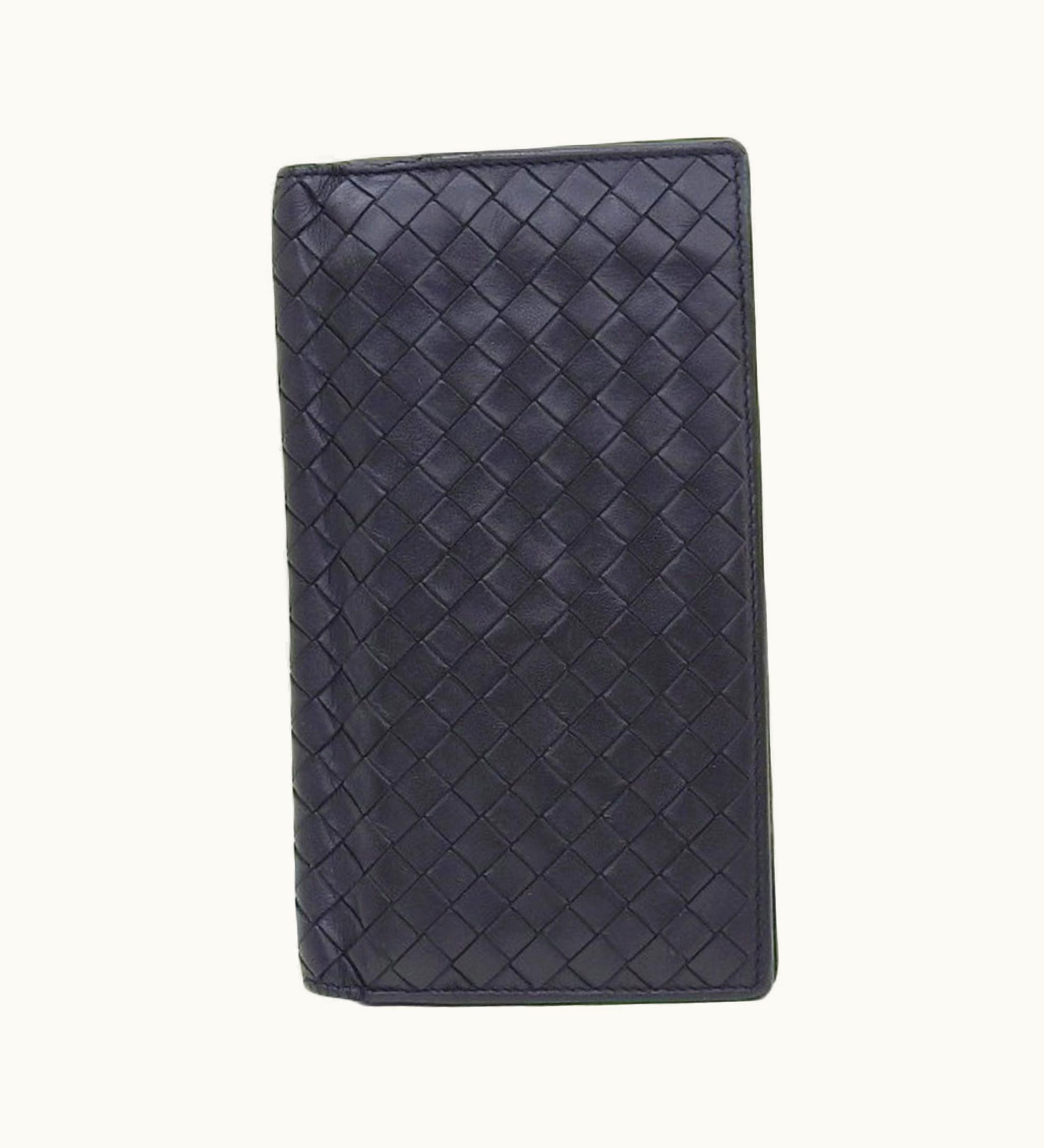 Bottega Veneta Bottega Veneta Intrecciato Long Wallet Leather Black 156819