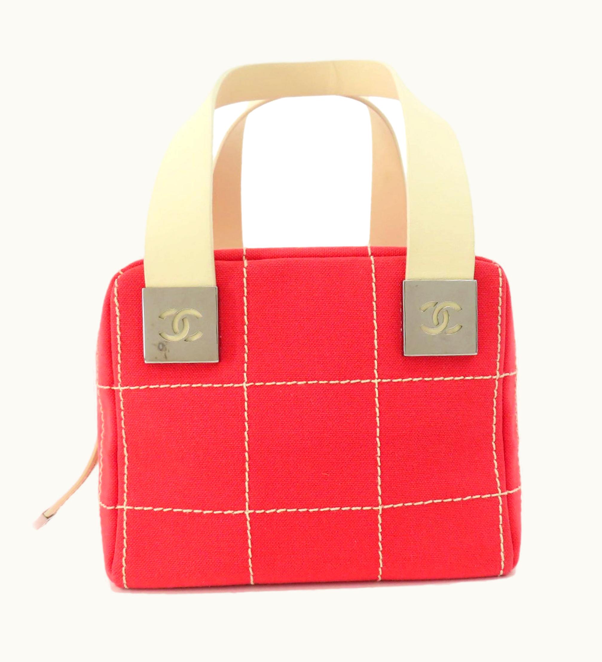 Chanel Chanel Chocolate Bar Coco Mark Handbag Canvas Ladies