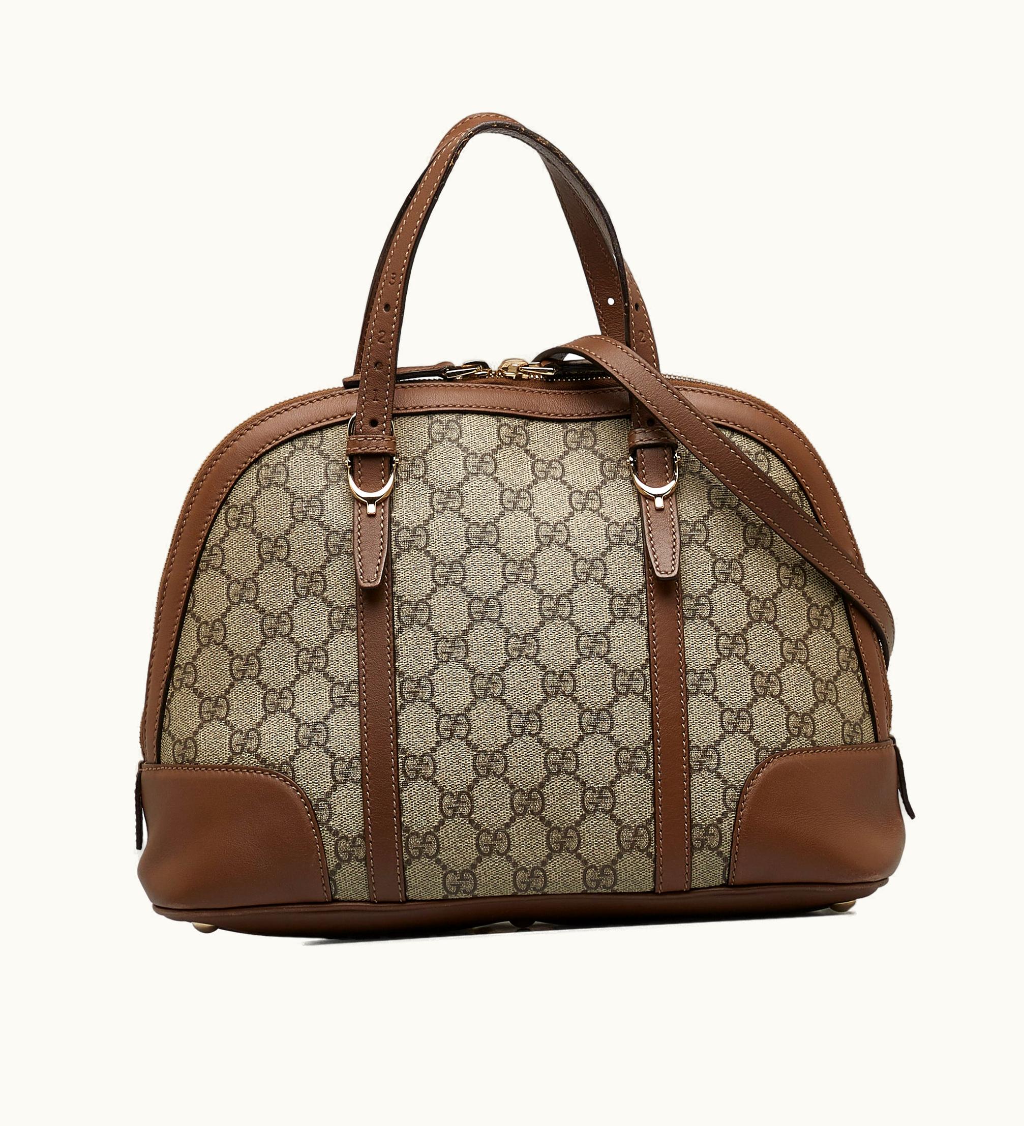 Gucci Gucci GG Supreme Dome Satchel Luxury Coated Canvas Satchel Beige