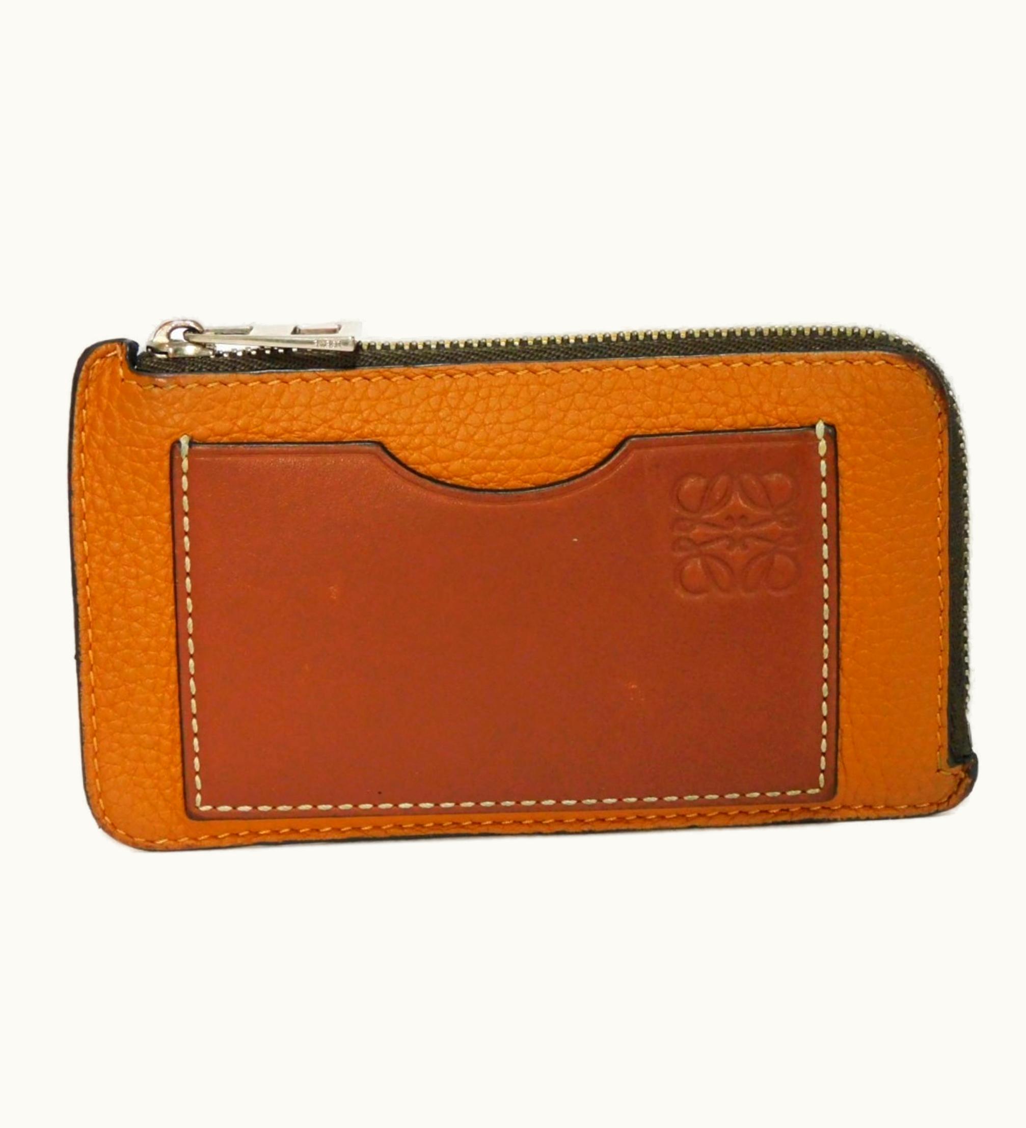 Loewe Loewe Coin Case Card Holder L-Shaped Zipper Fragment Light Caramel Pecan Anagram C660Z40X04 Men's Women's Wallet