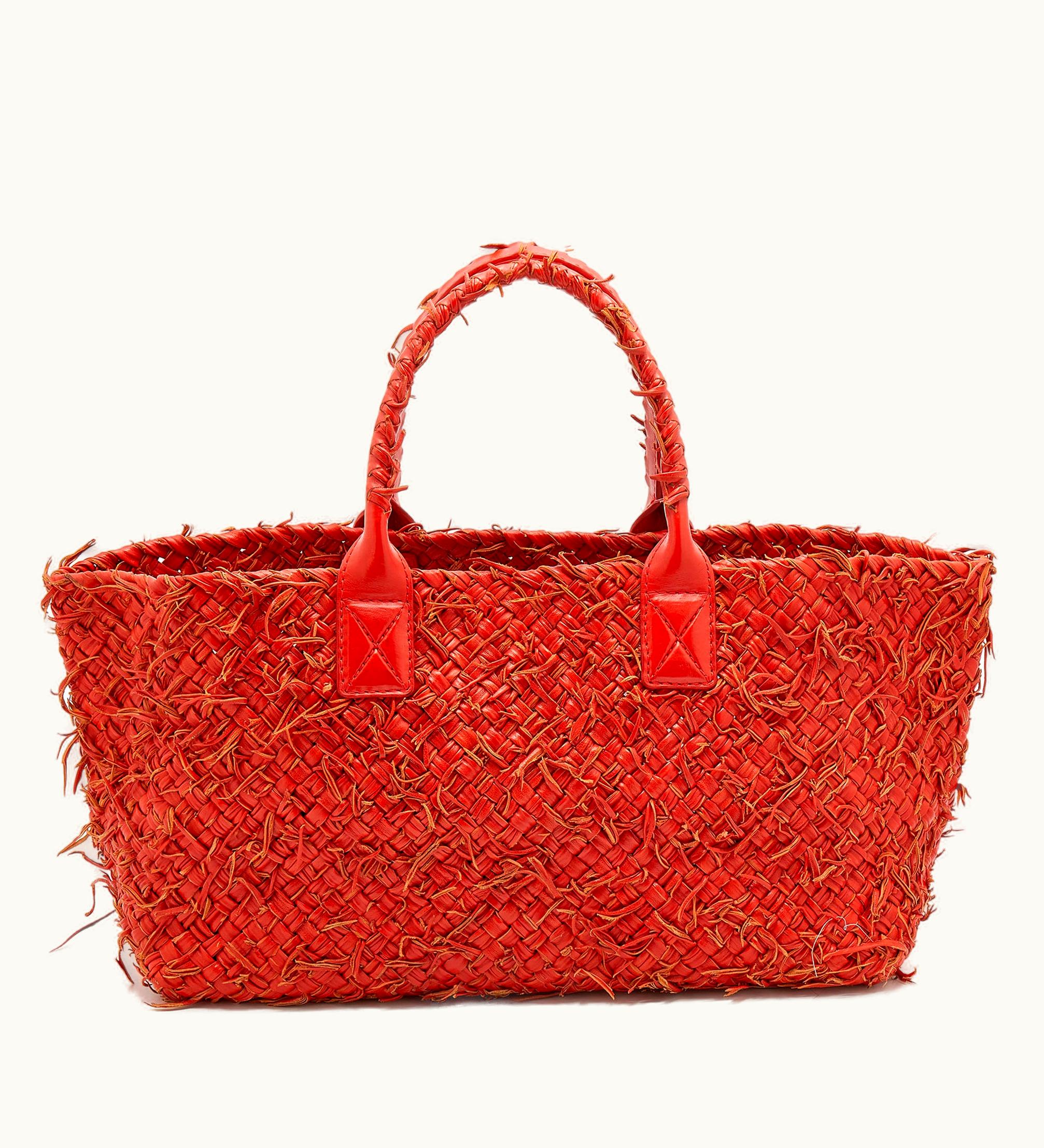 Bottega Veneta Bottega Veneta Orange Intrecciato Leather Medium Cabat Tote
