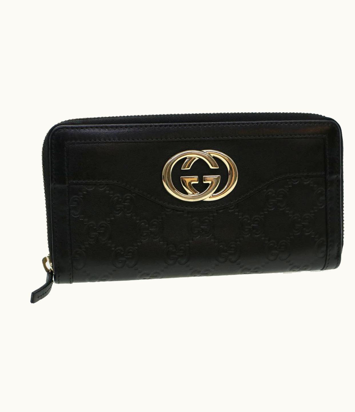 Gucci Gucci GG Canvas Ssima Long Wallet Black 291132