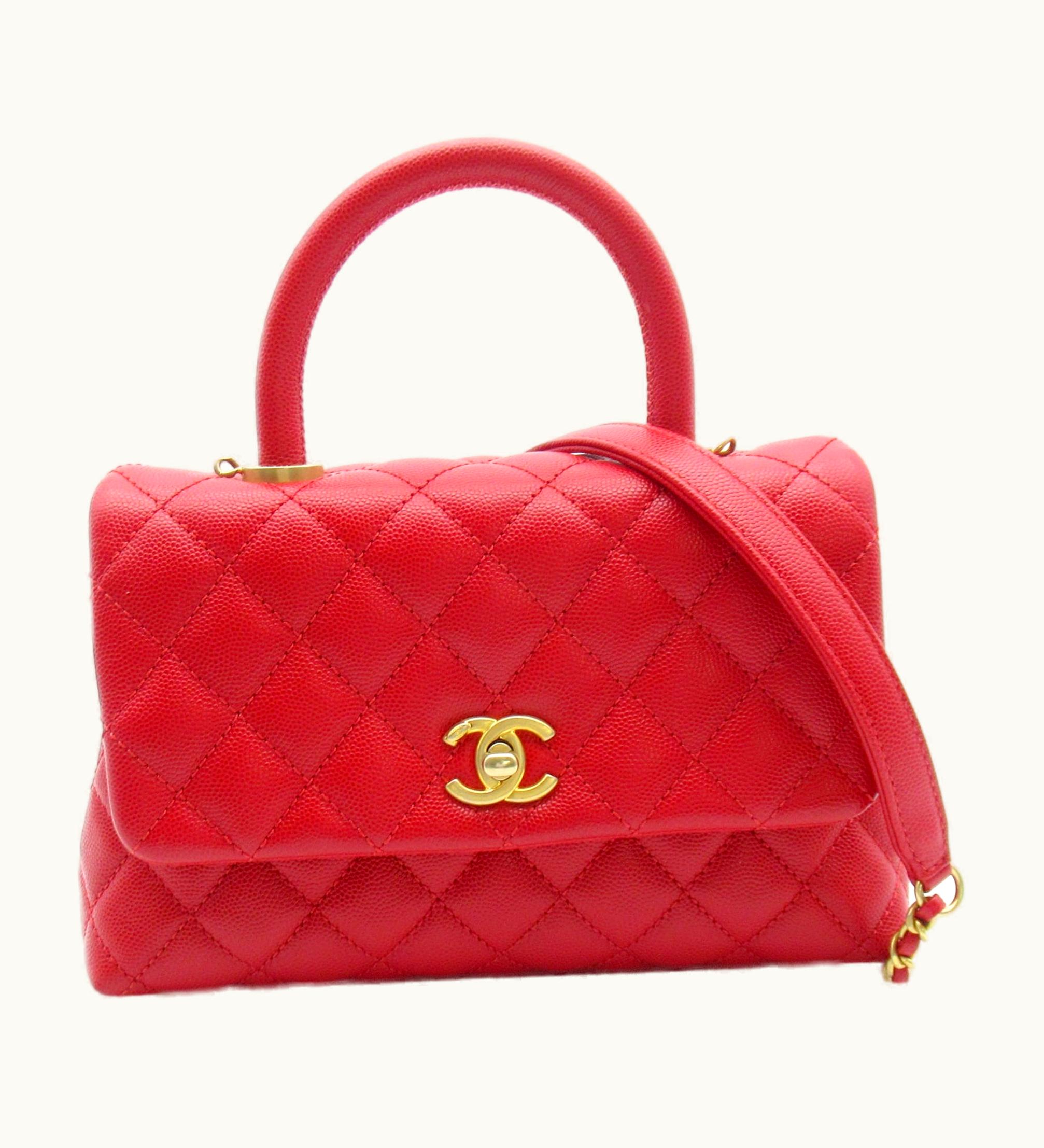 Chanel Chanel Coco Handle 2Waychainshoulder Bag Red Caviar Skin [Grained Calf] A92990