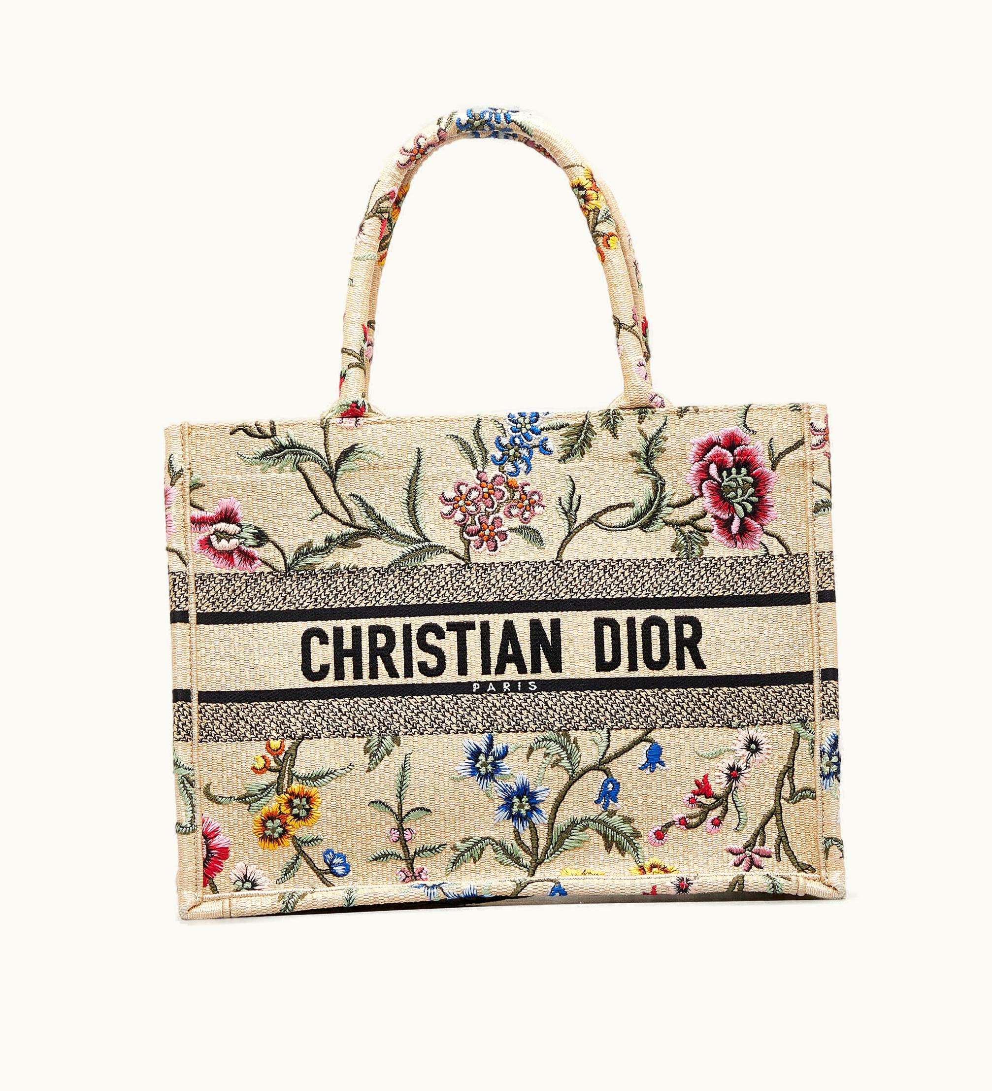 Dior Dior Medium Petite Fleurs Raffia Book Tote Tote Bag
