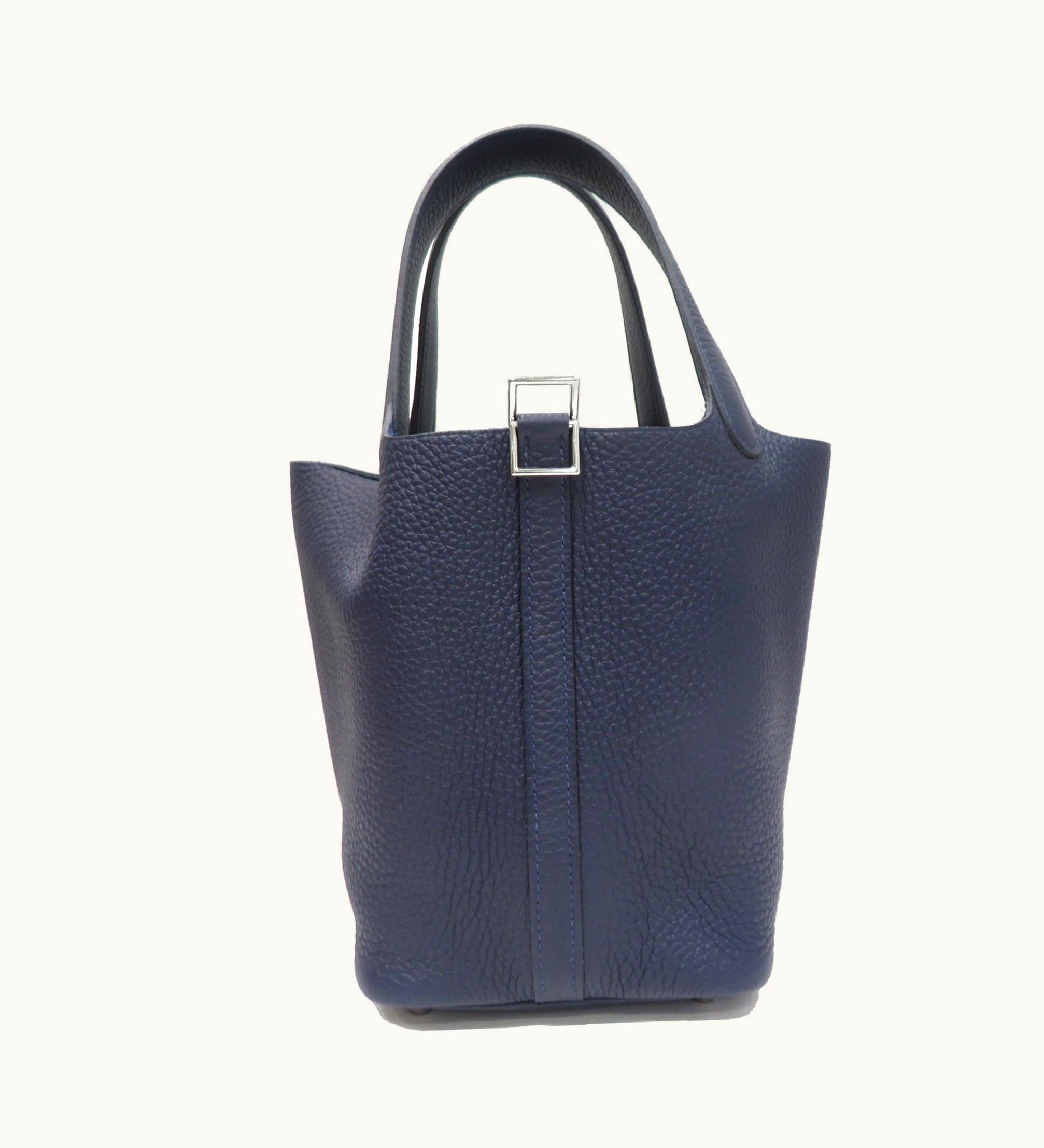 Hermès Hermès Picotin PM Handbag Tote Bag Blue Nuit Taurillon Women's Men's