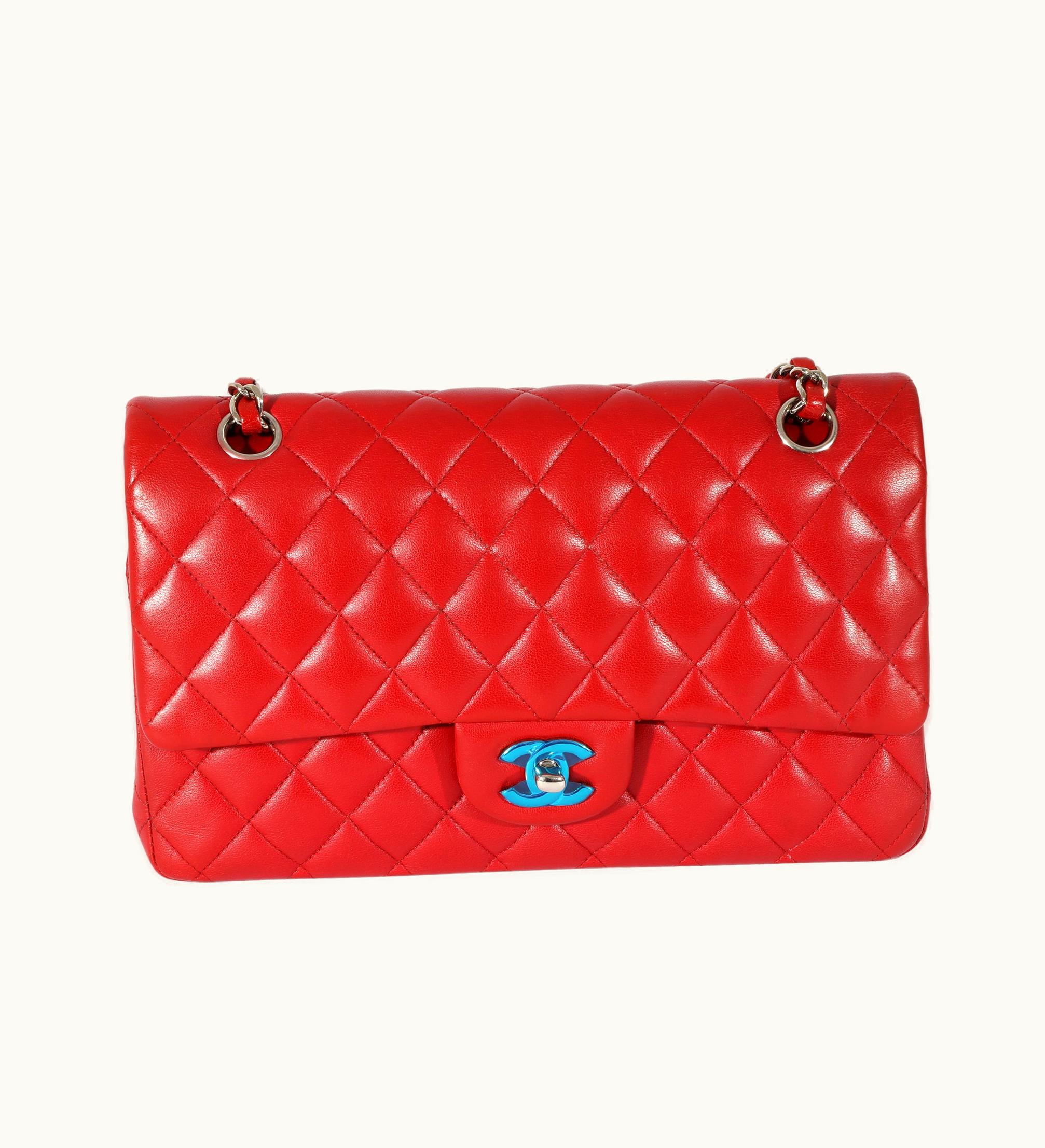 Chanel Chanel Classic Flap Bag Crossbody in Red Lambskin