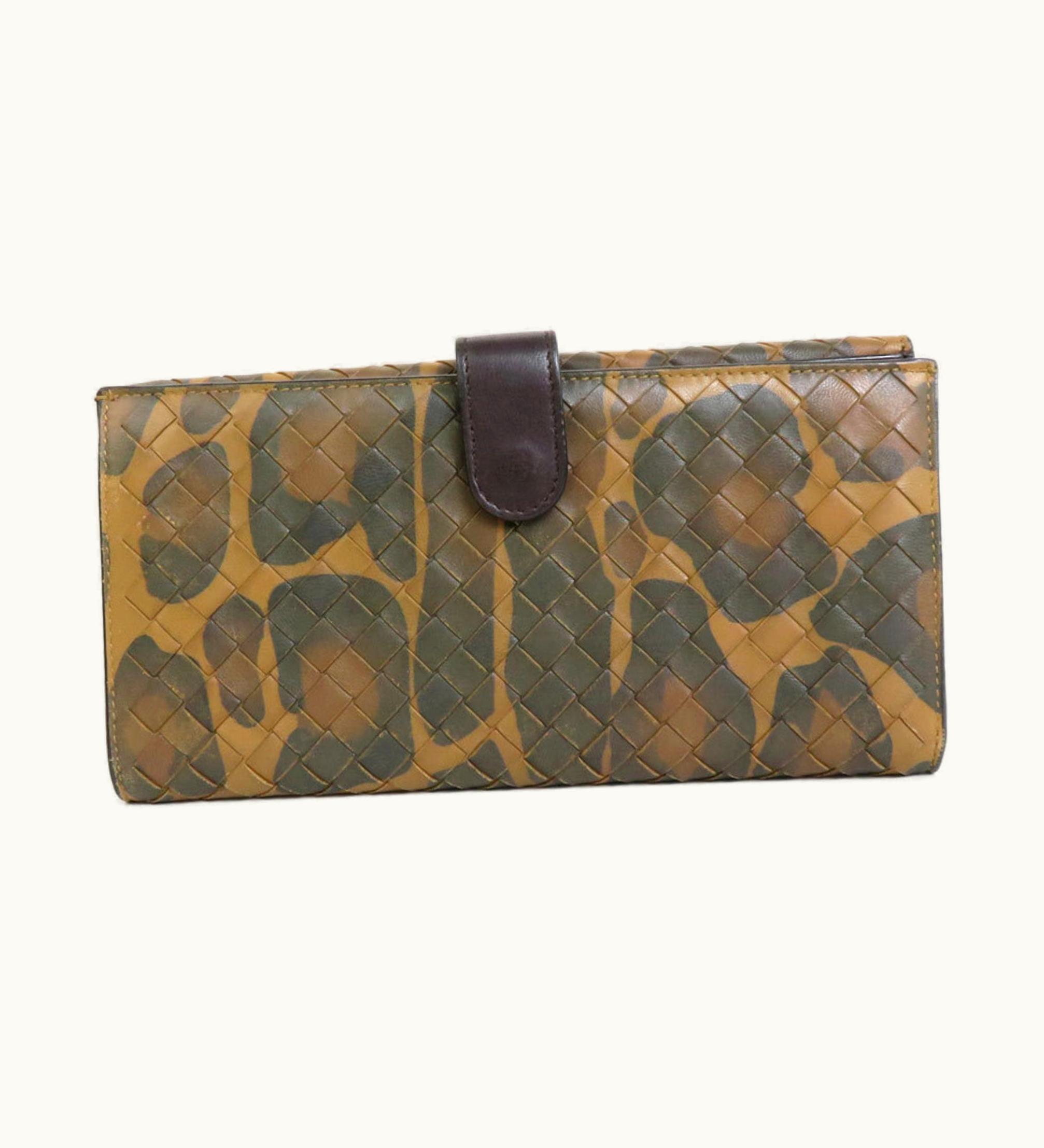 Bottega Veneta Bottega Veneta Bifold Long Wallet Intrecciato Leather Brown Unisex