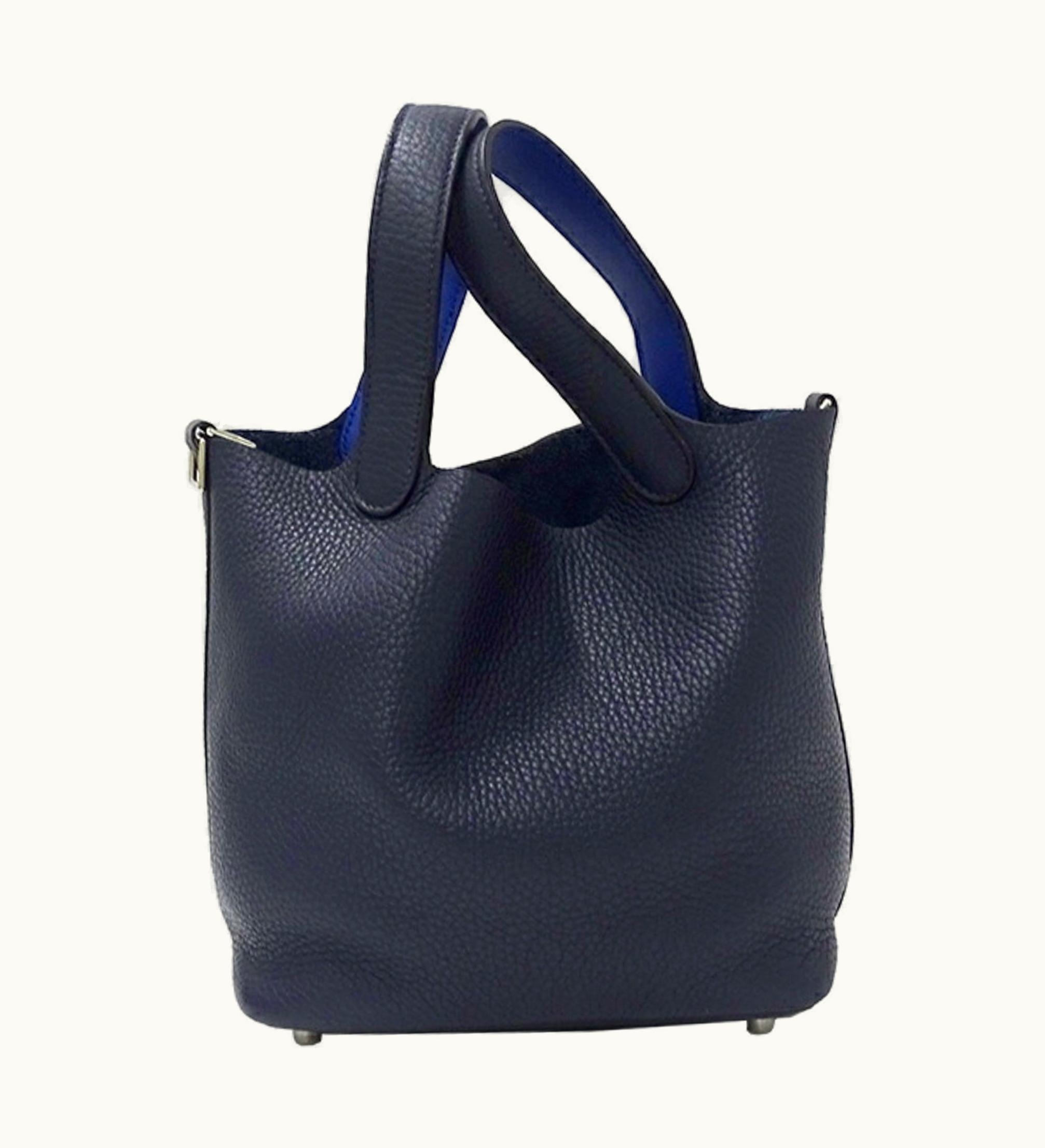 Hermès Hermès Bag Women's Picotin Lock PM Handbag Taurillon Clemence Blue Obscure A Engraved