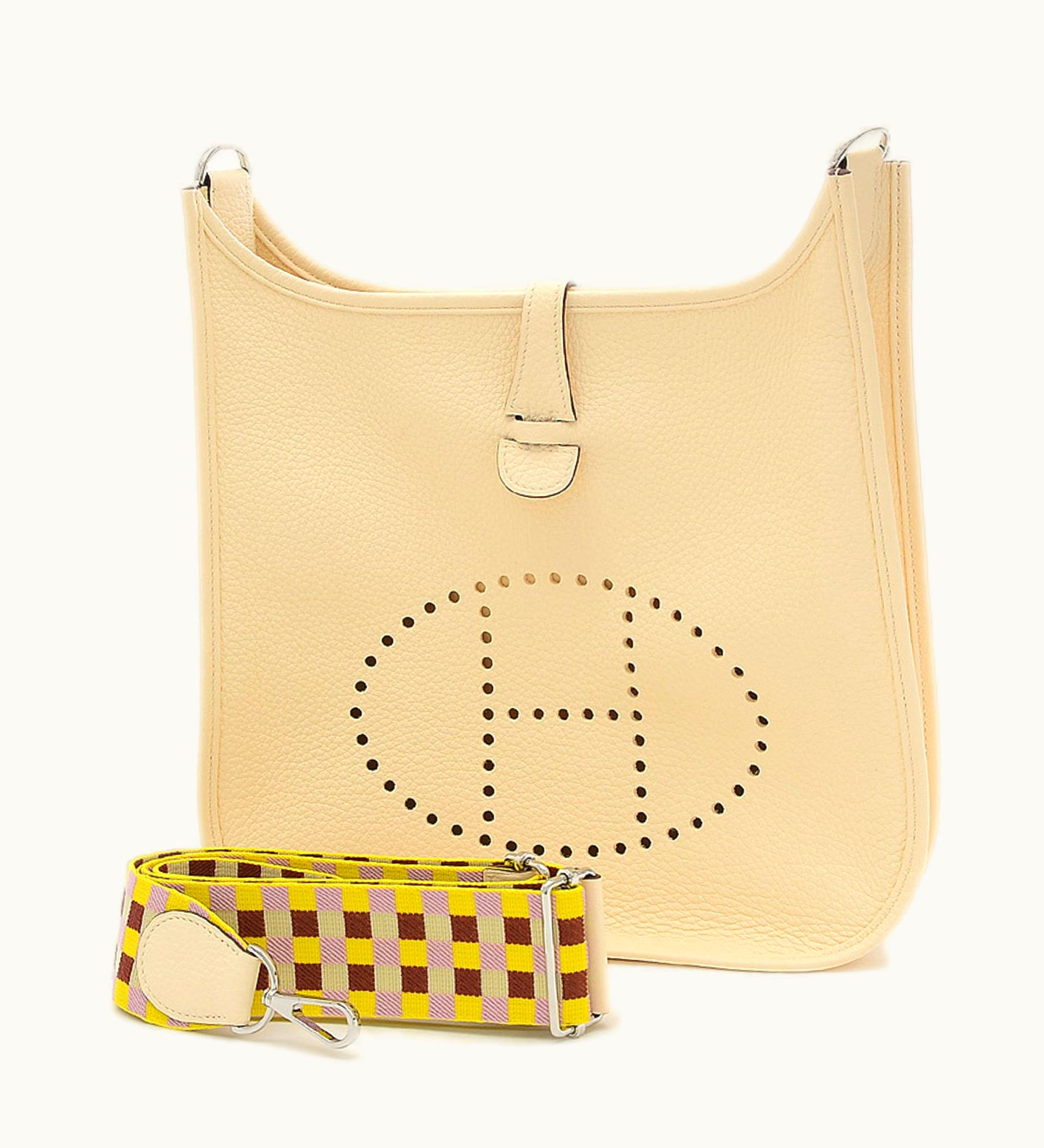 Hermès Hermès Evelyne 3 PM Taurillon Nata Maxi Quadrille Silver Hardware Shoulder Bag