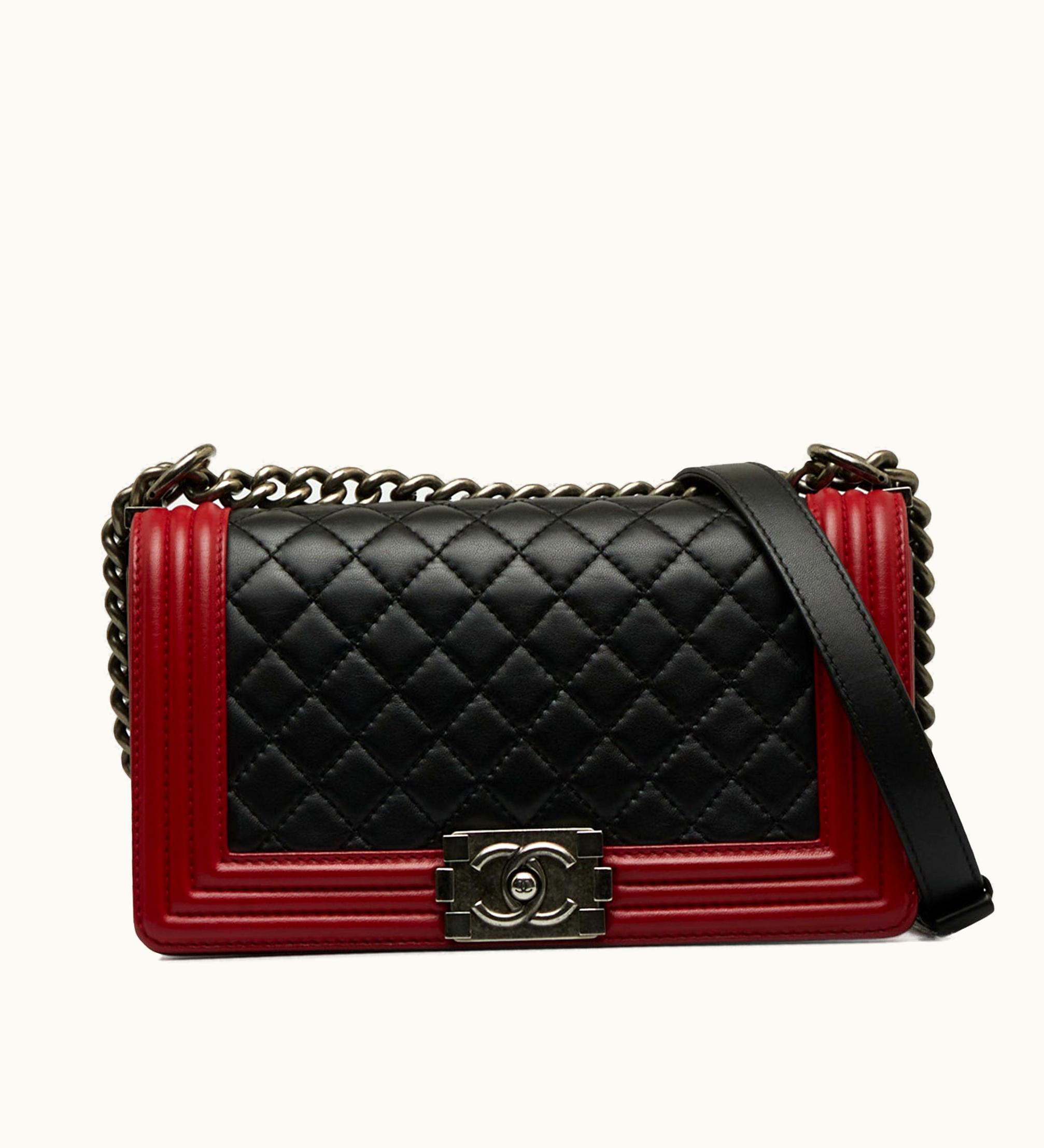 Chanel Chanel Medium Lambskin Boy Bicolor Flap Bag