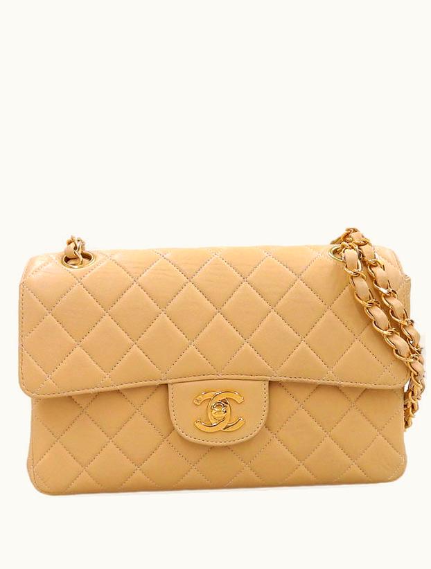 Chanel Chanel Around 1997 Made Double Face Classic Flap Chain Bag Beige