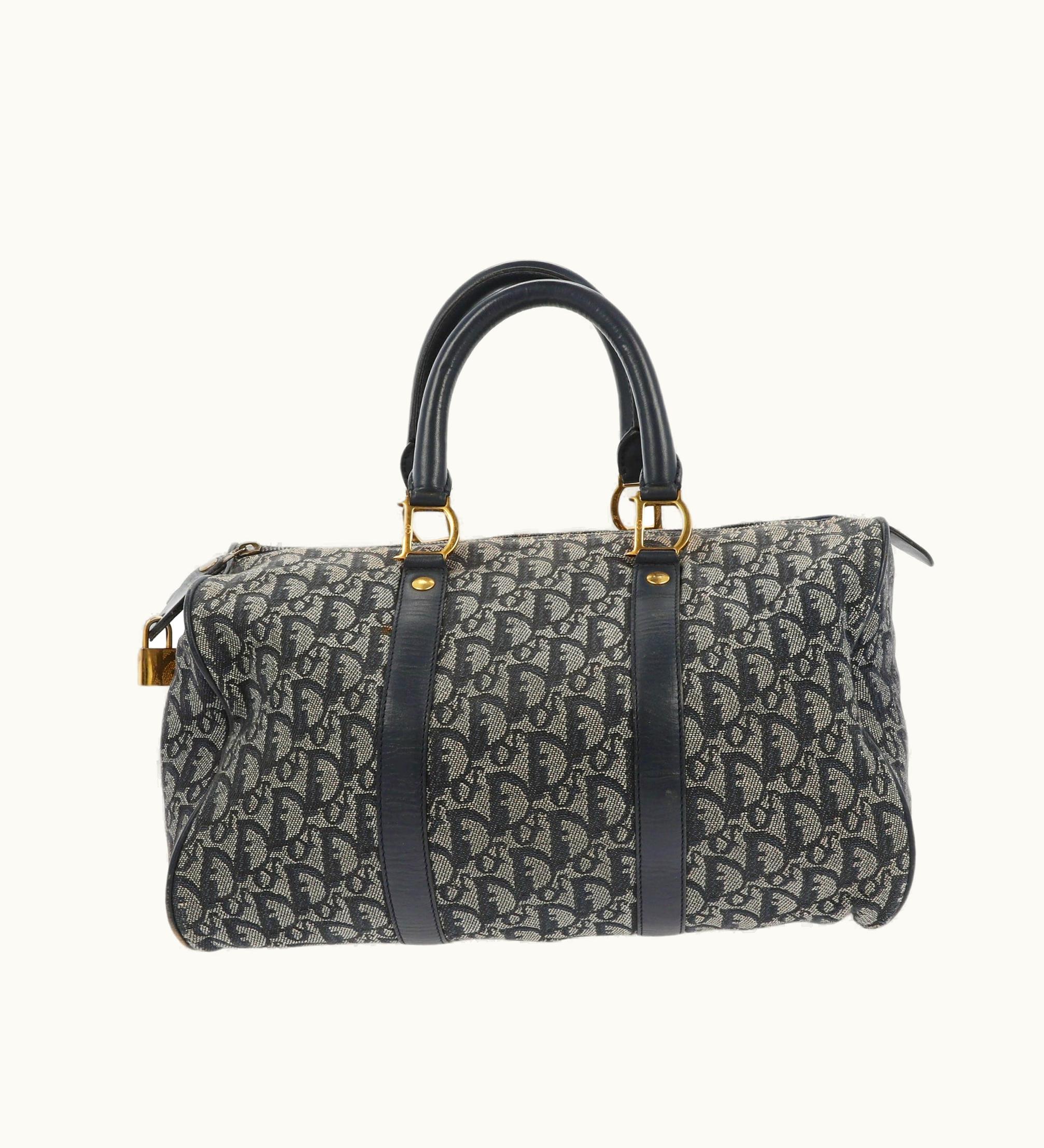 Dior Dior Christian Dior Bowling Handbag In Blue Fabric