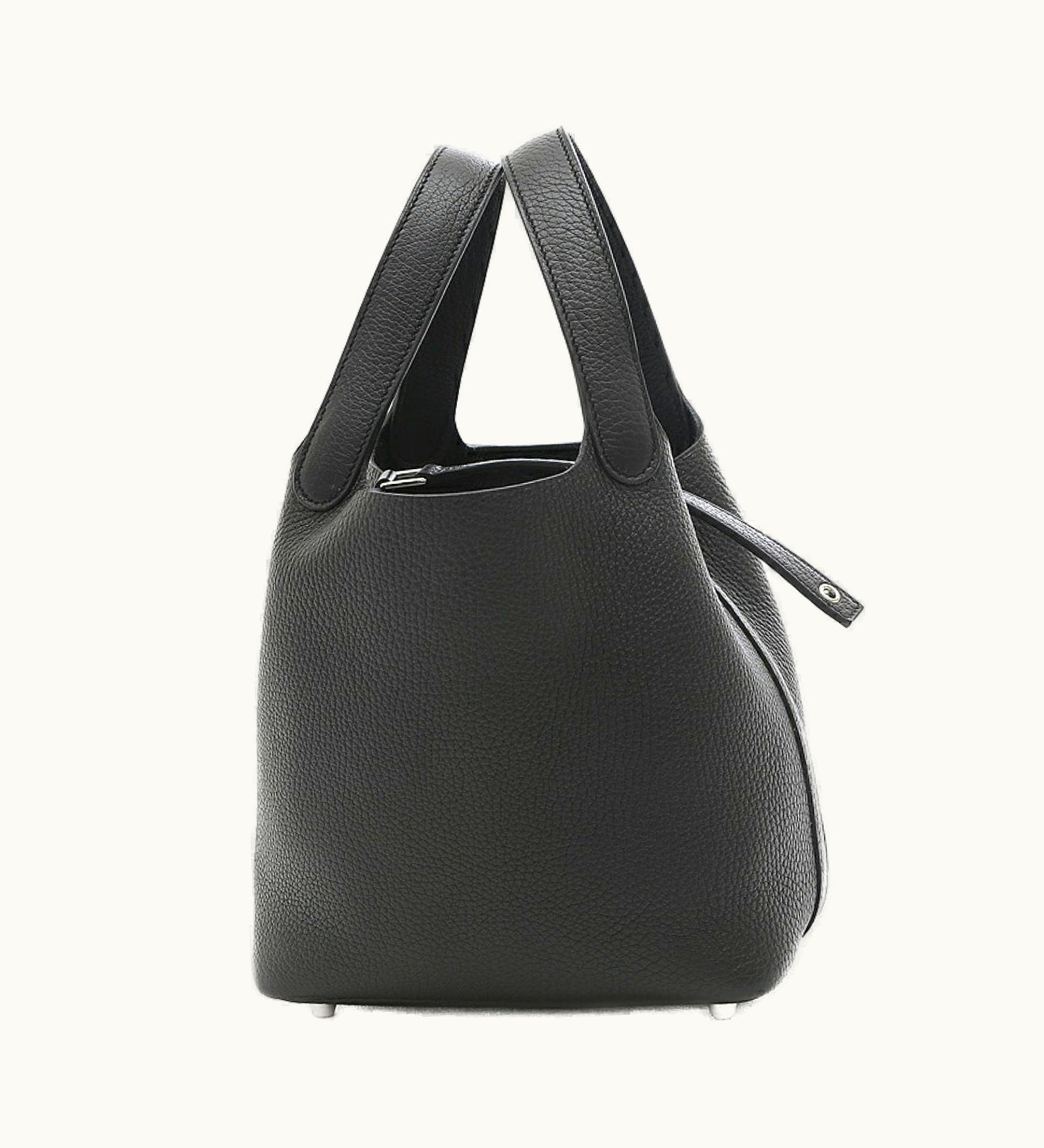 Hermès Hermès Picotin Lock PM 18 Taurillon Clemence Handbag Black Silver Hardware U Stamp