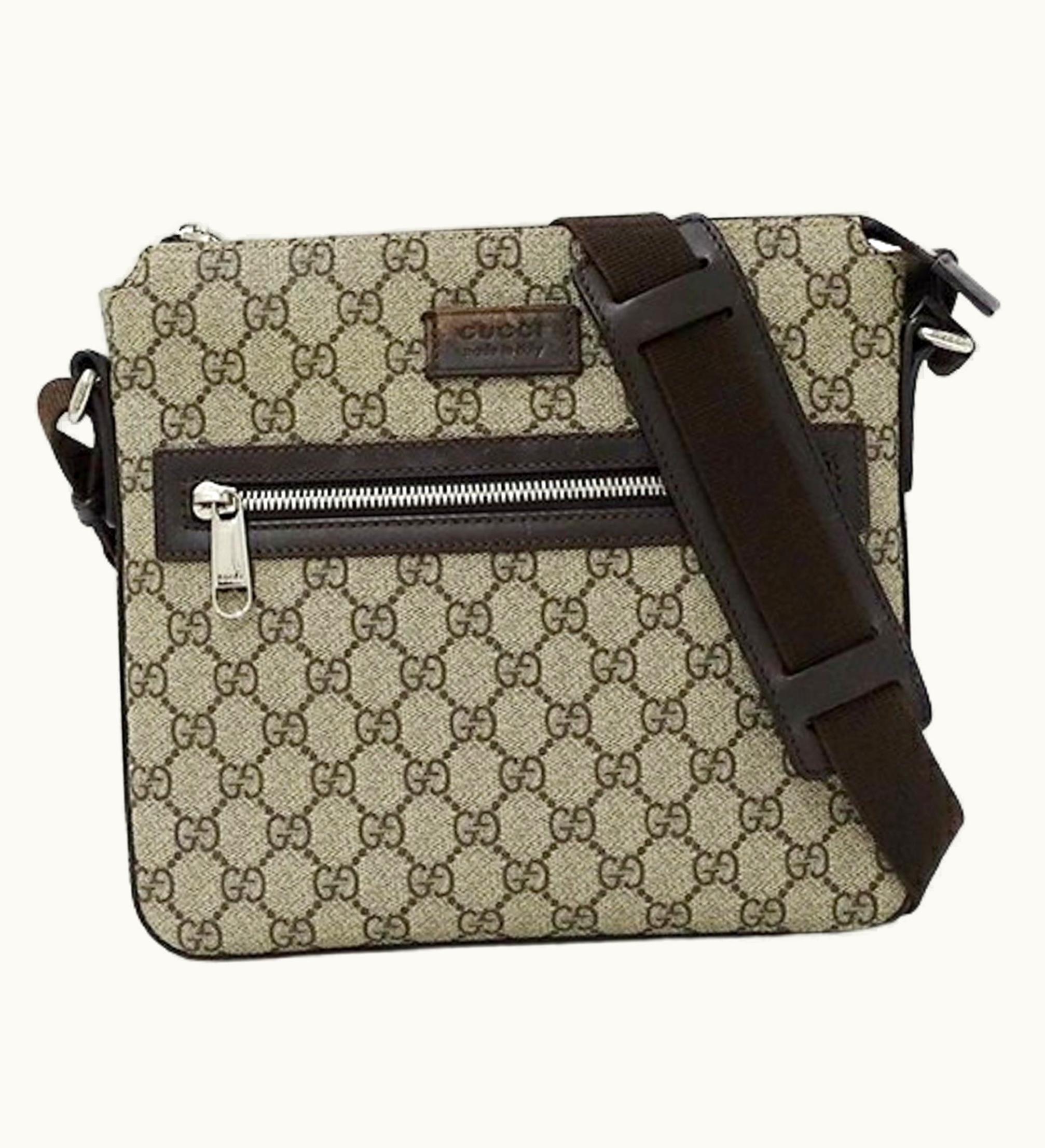 Gucci Gucci Bag Men's Shoulder GG Supreme Brown Beige 406410 Crossbody