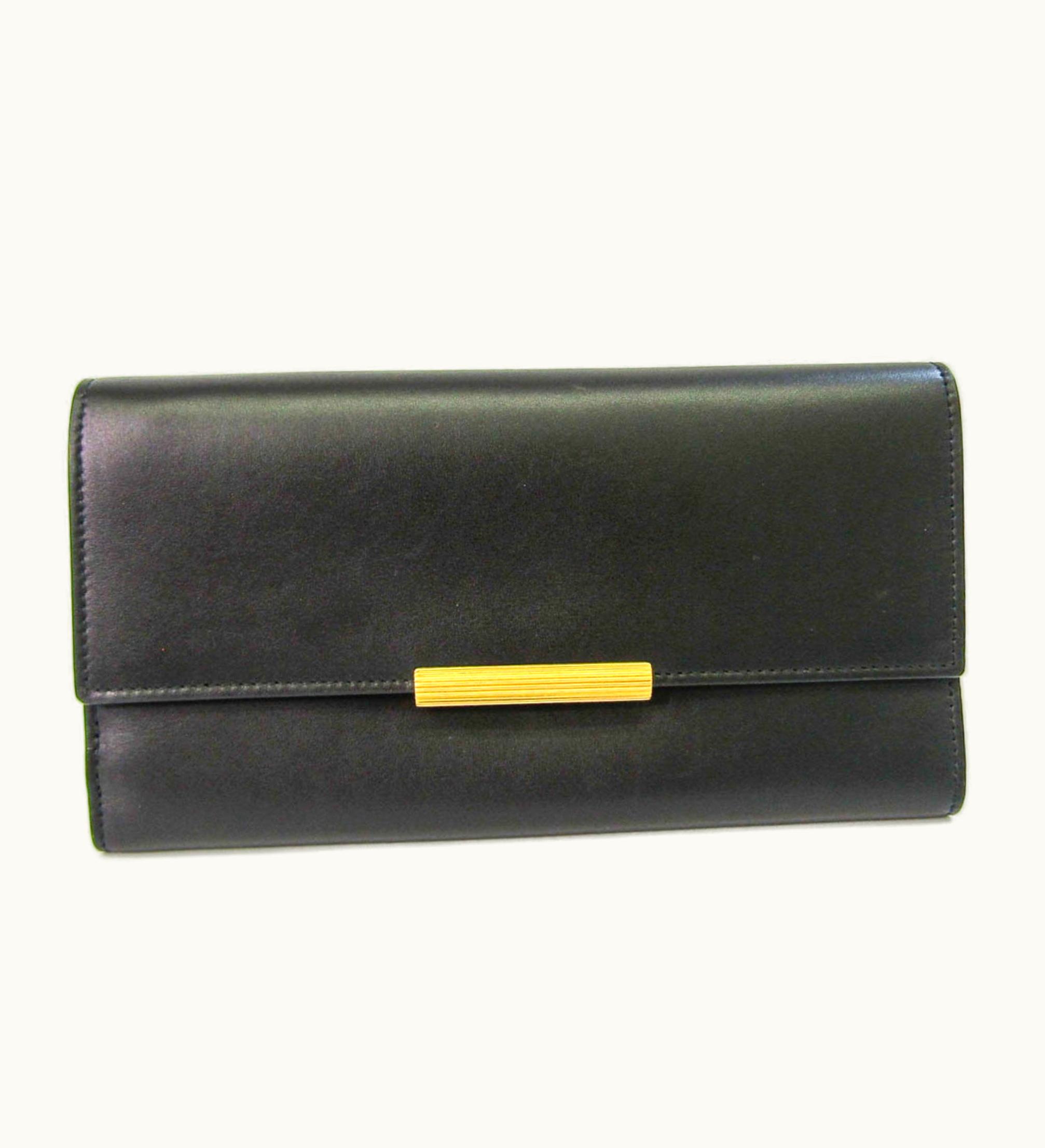 Bottega Veneta Bottega Veneta 578751 Vmau1 Women, Men Leather Long Wallet (Tri-Fold) Black