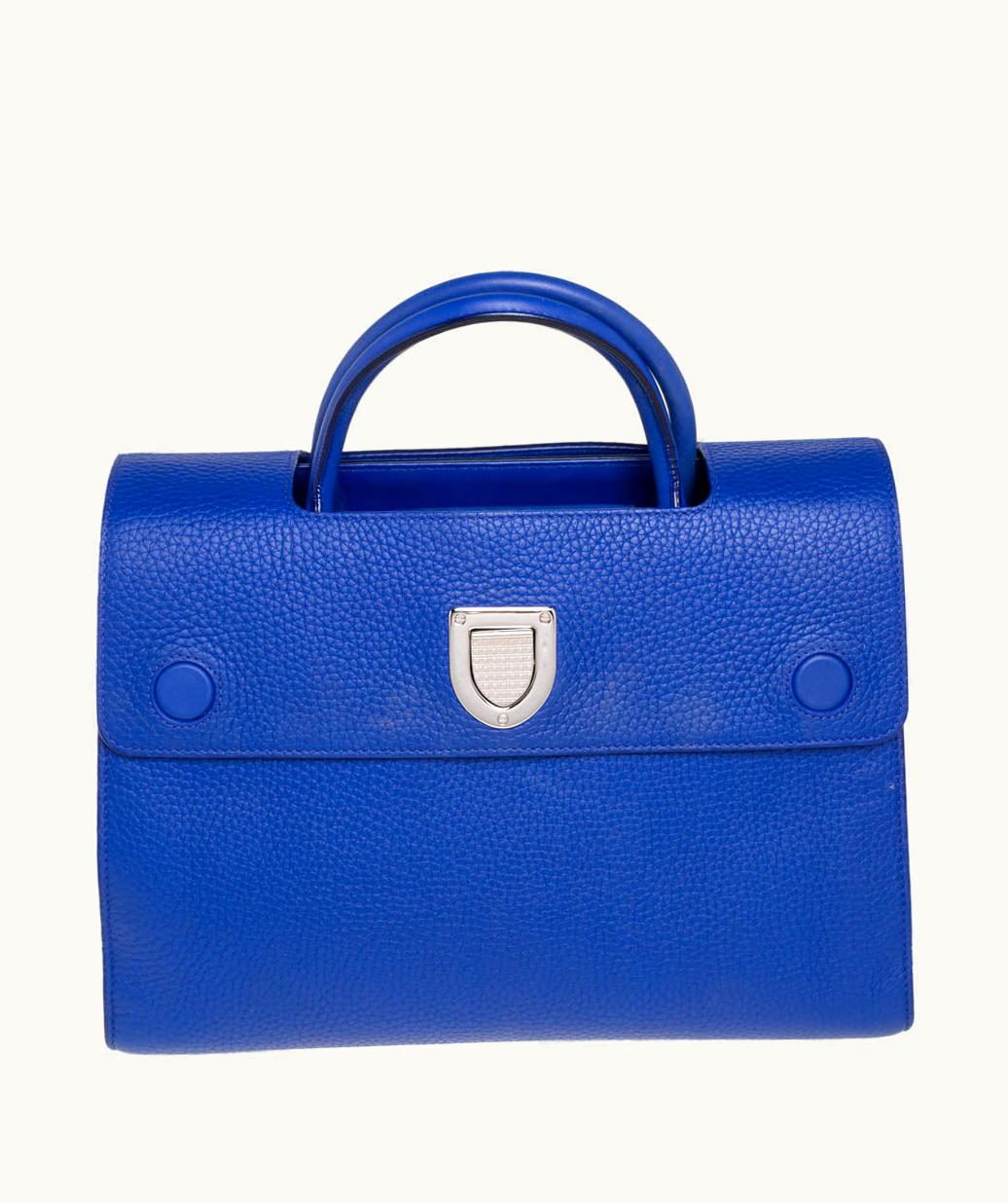 Dior Dior Blue Pebbled Leather Medium Ever Tote