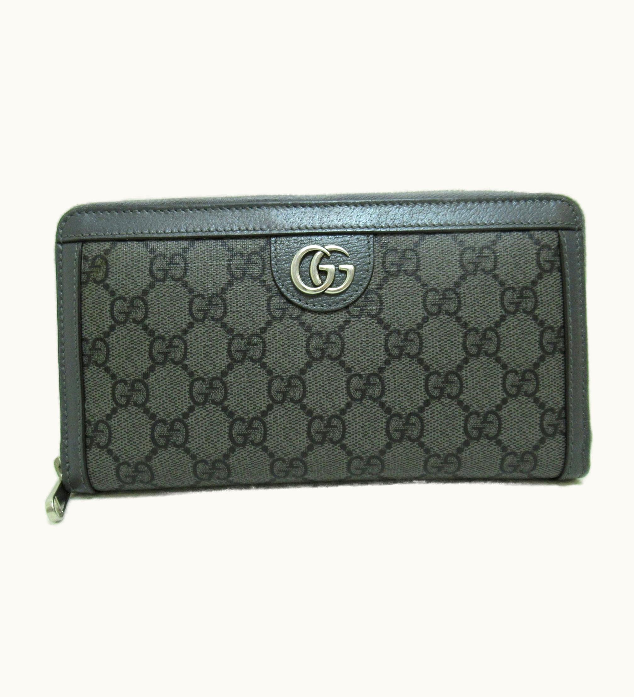 Gucci Gucci GG Marmont Zip-Around Wallet Gray Pvc Coated Canvas 736127