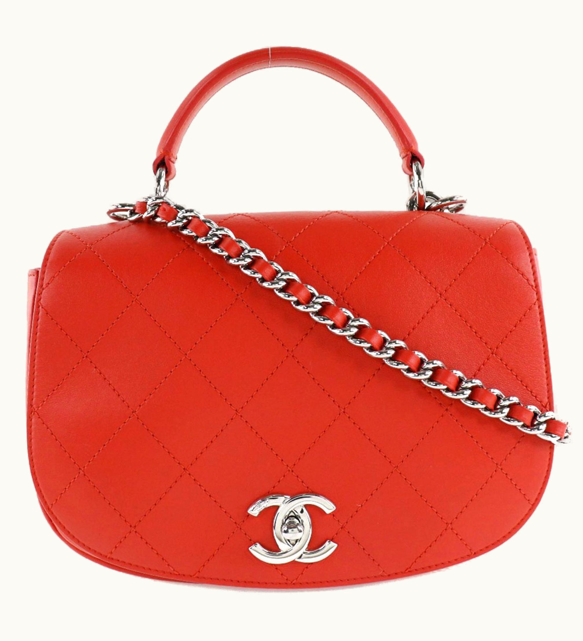 Chanel Chanel Chain Shoulder Matelasse 2Way Calf Red Ladies Bag