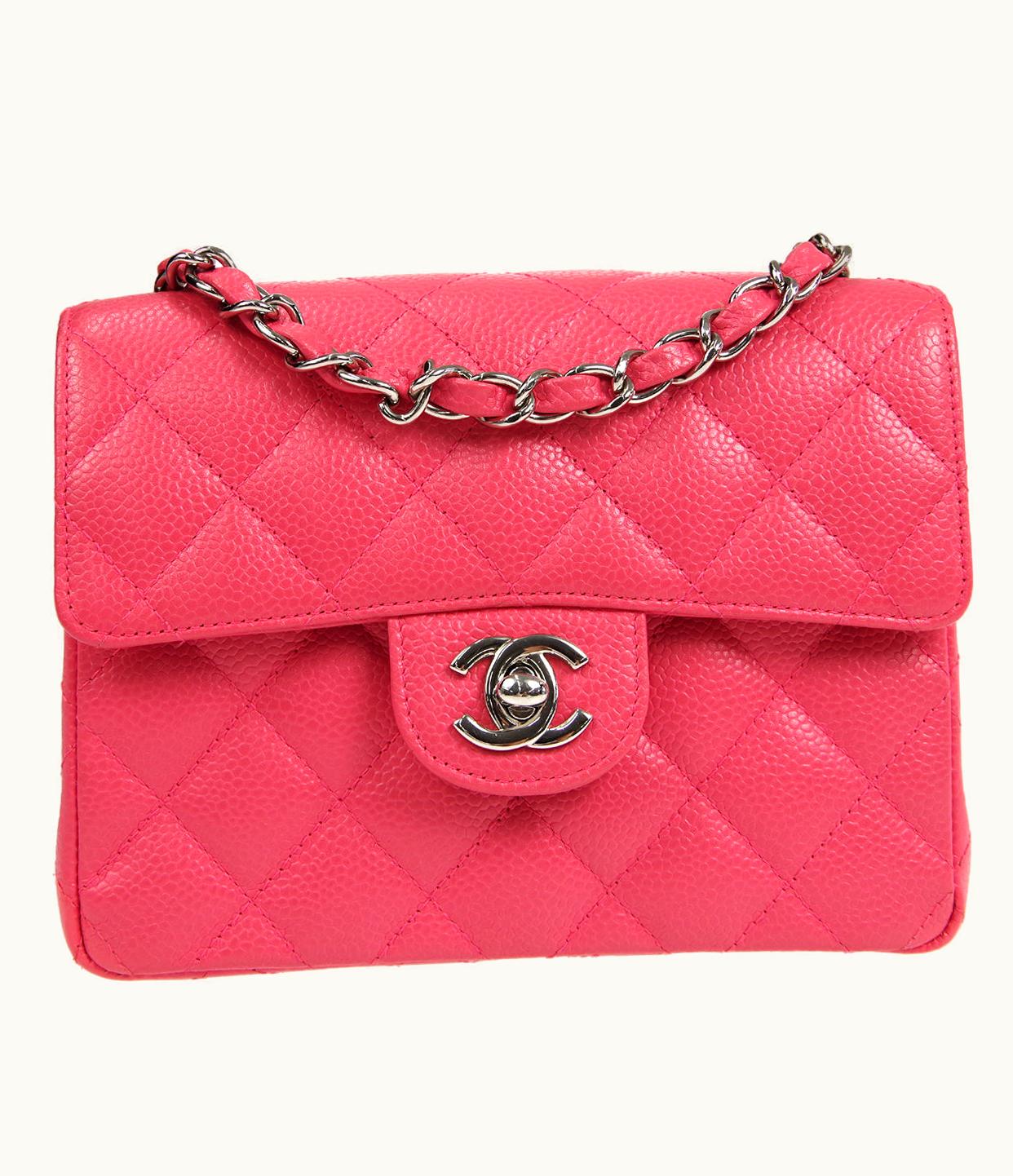 Chanel Chanel * Classic Flap Mini Square Chain Shoulder Bag Pink Caviar 58123