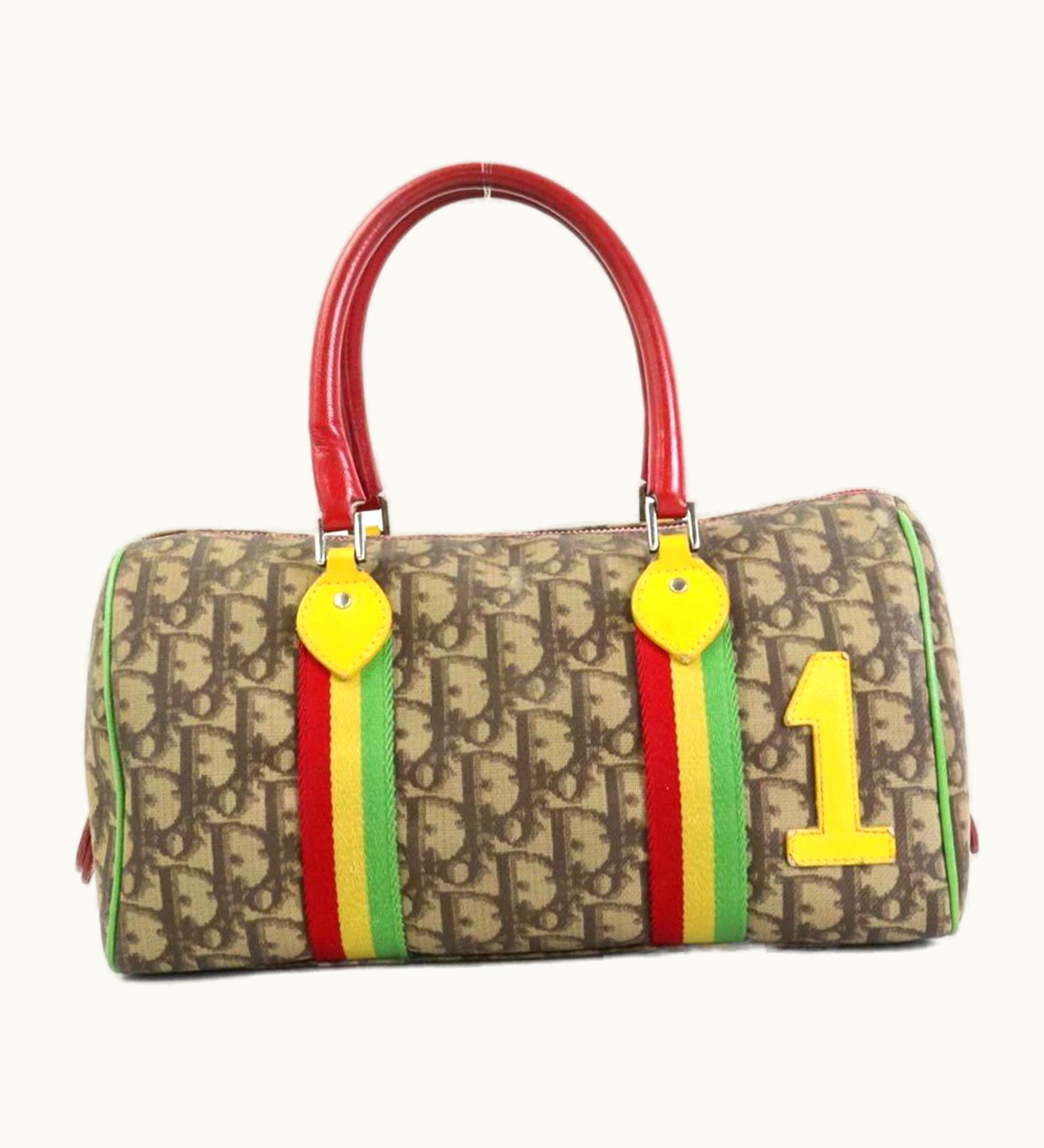 Dior Dior Christian Dior Handbag Trotter Coated Canvas Brown X Multicolor Women's