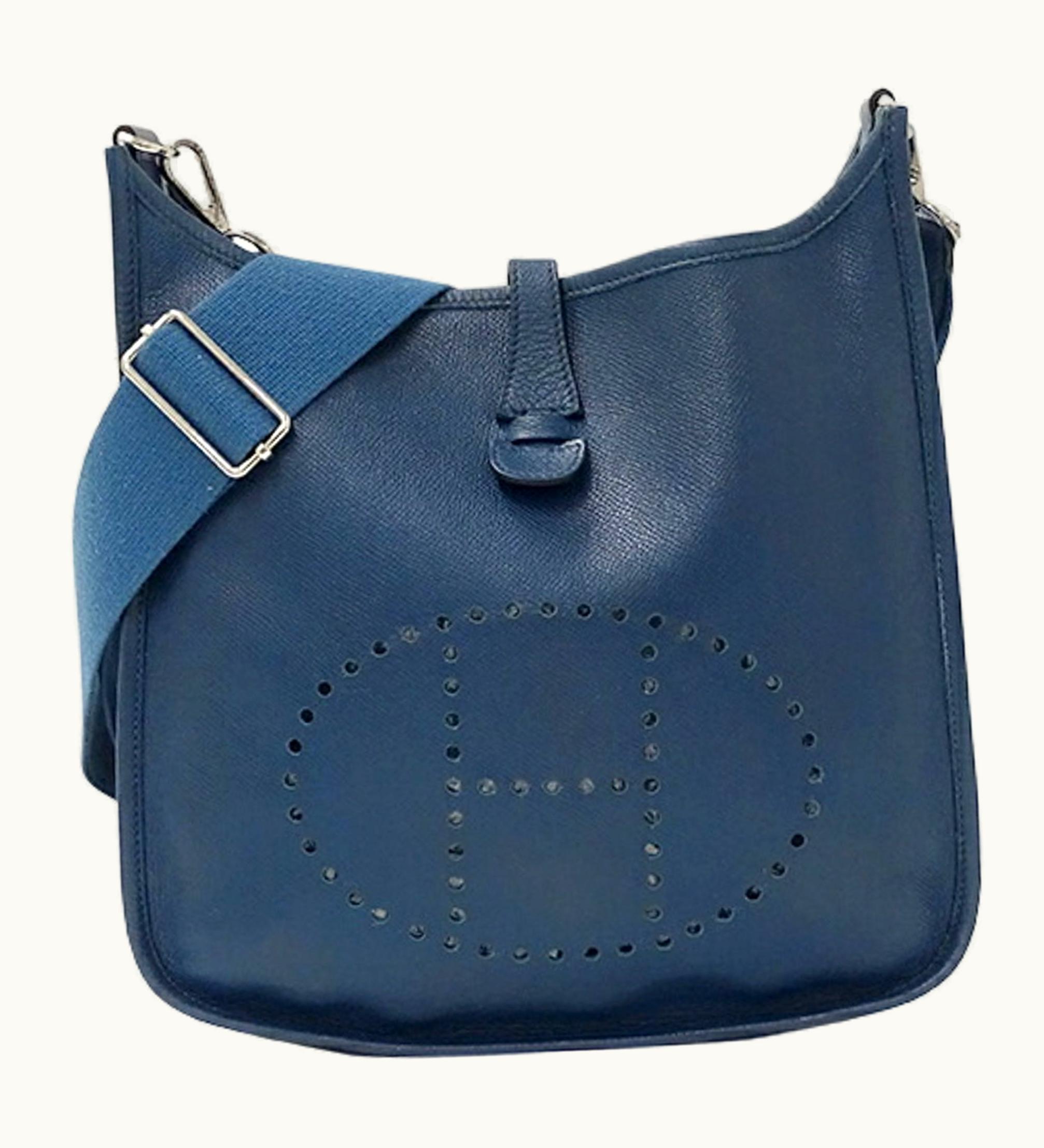 Hermès Hermès Bag Women's Shoulder Evelyne 3 Vaux Epsom Bleed Plus Blue Q Engraved