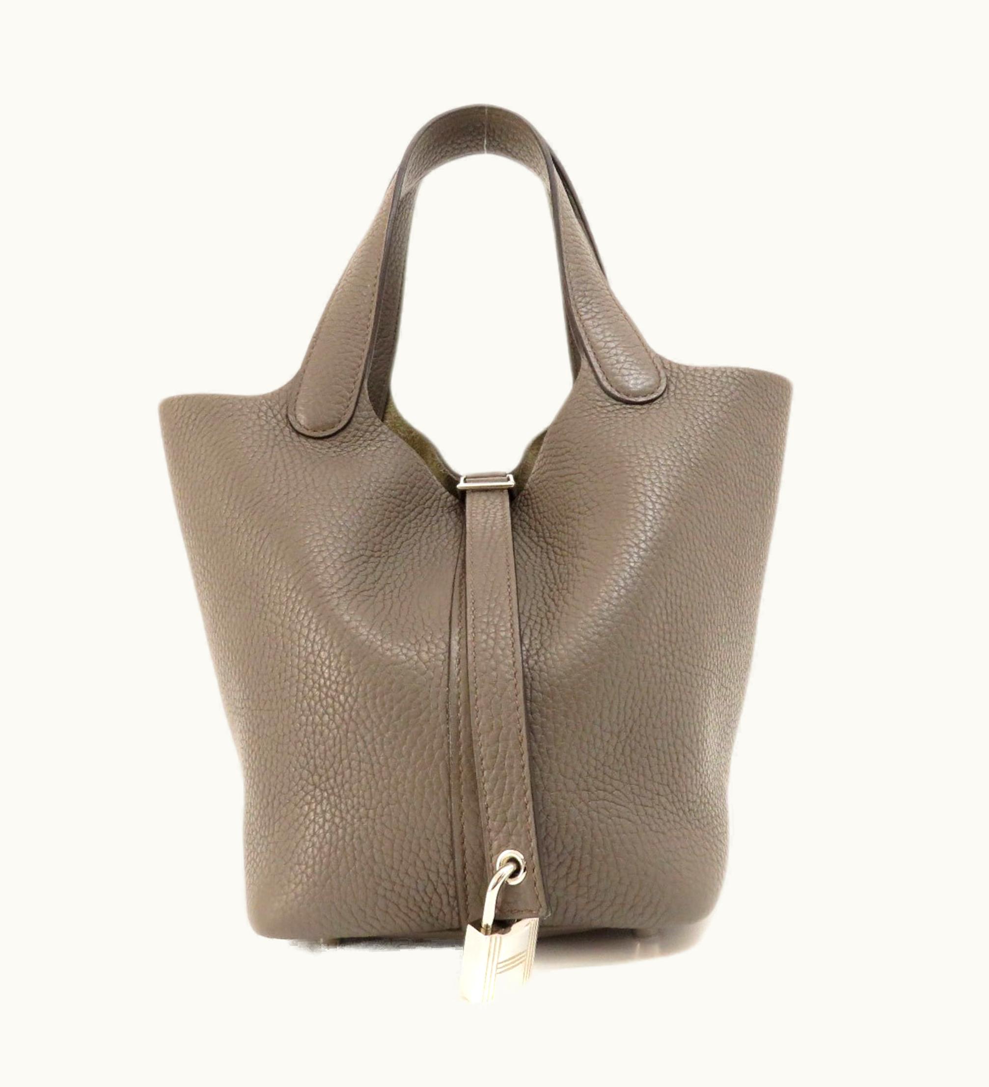 Hermès Hermès Picotin Lock PM Etain Handbag Taurillon Ladies