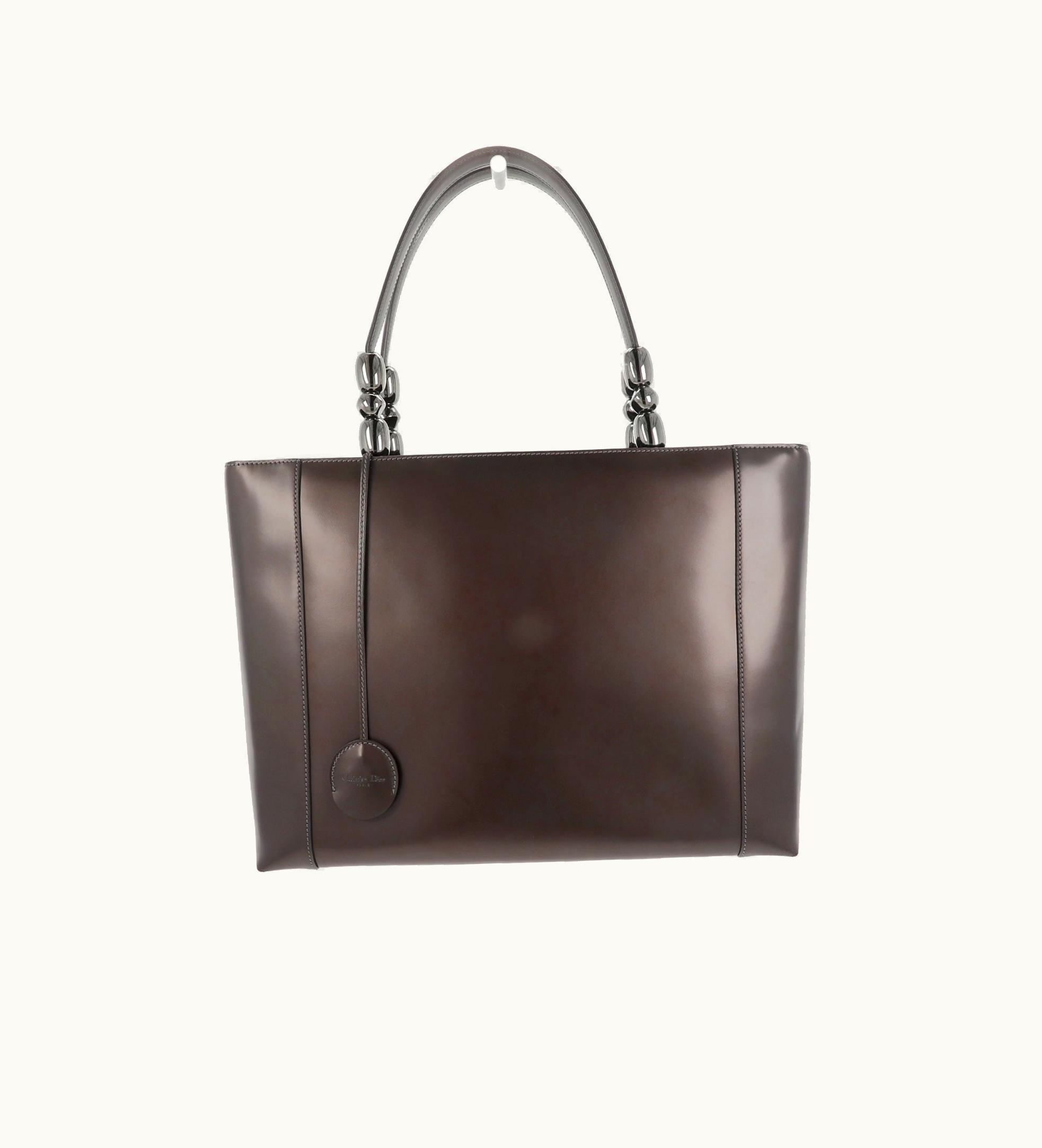 Dior Dior Christian Dior Handbag In Brown Leather