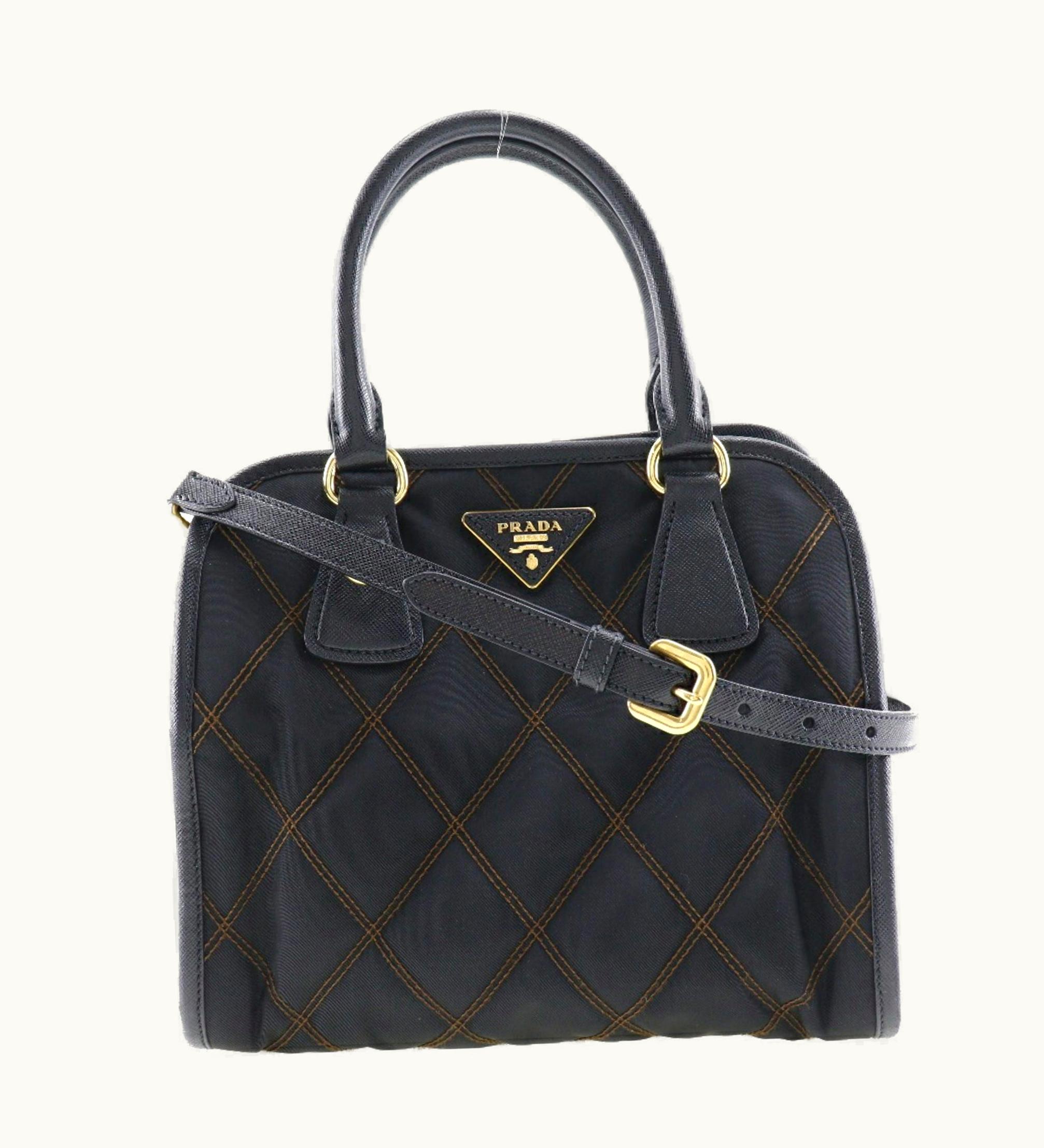 Prada Prada Saffiano Handbag Quilted 2Way Shoulder 1Ba100 Nylon Crossbody Magnetic Type Safiano Ladies