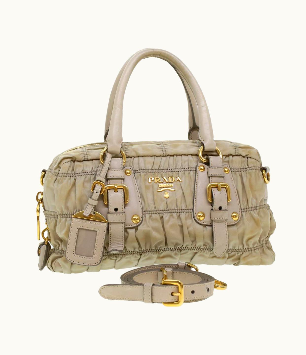 Prada Prada Hand Bag Nylon 2Way Shoulder Bag Khaki