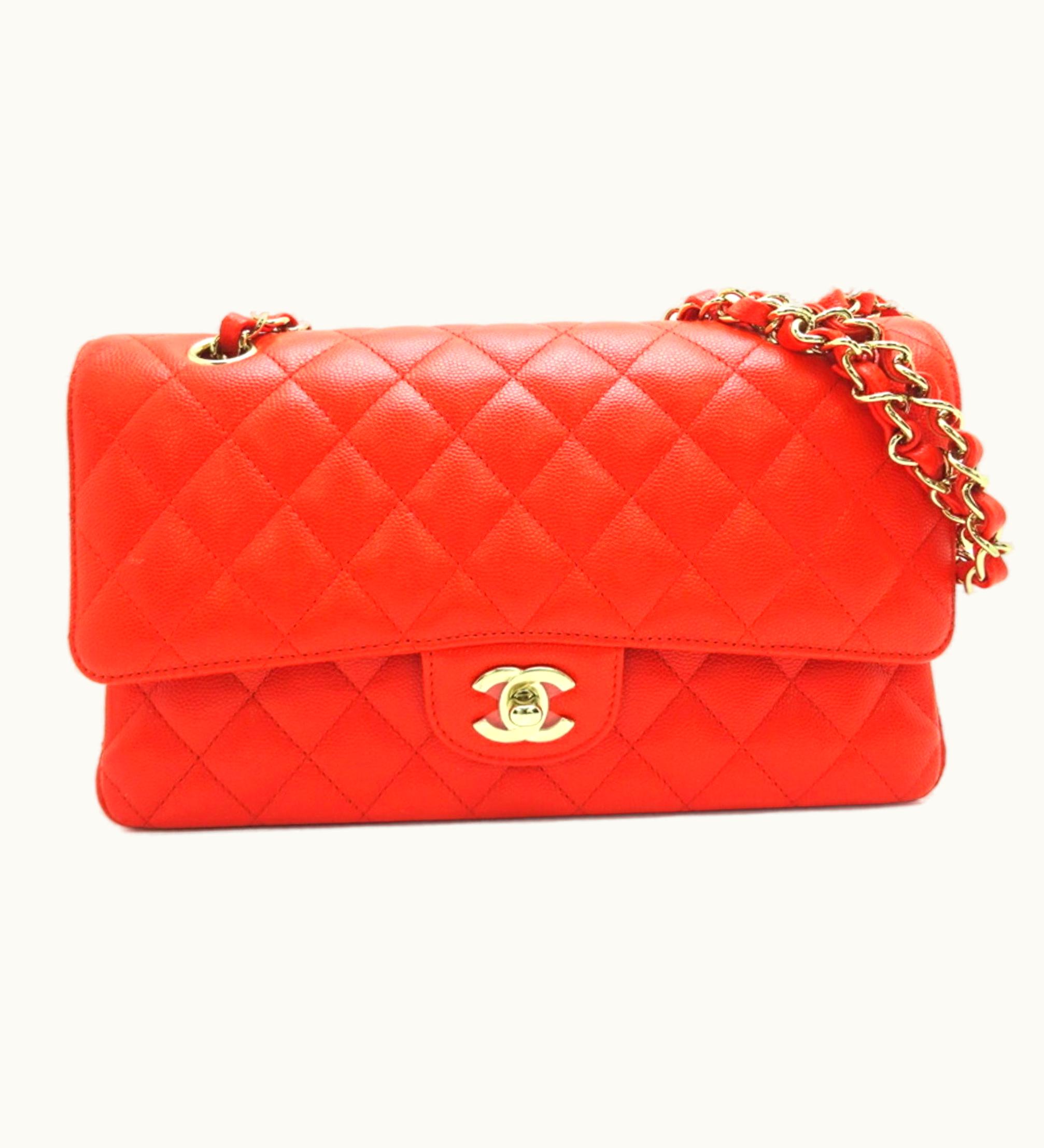 Chanel Chanel Matelasse 25 Chain Shoulder Women's Bag A01112 Caviar Skin Red
