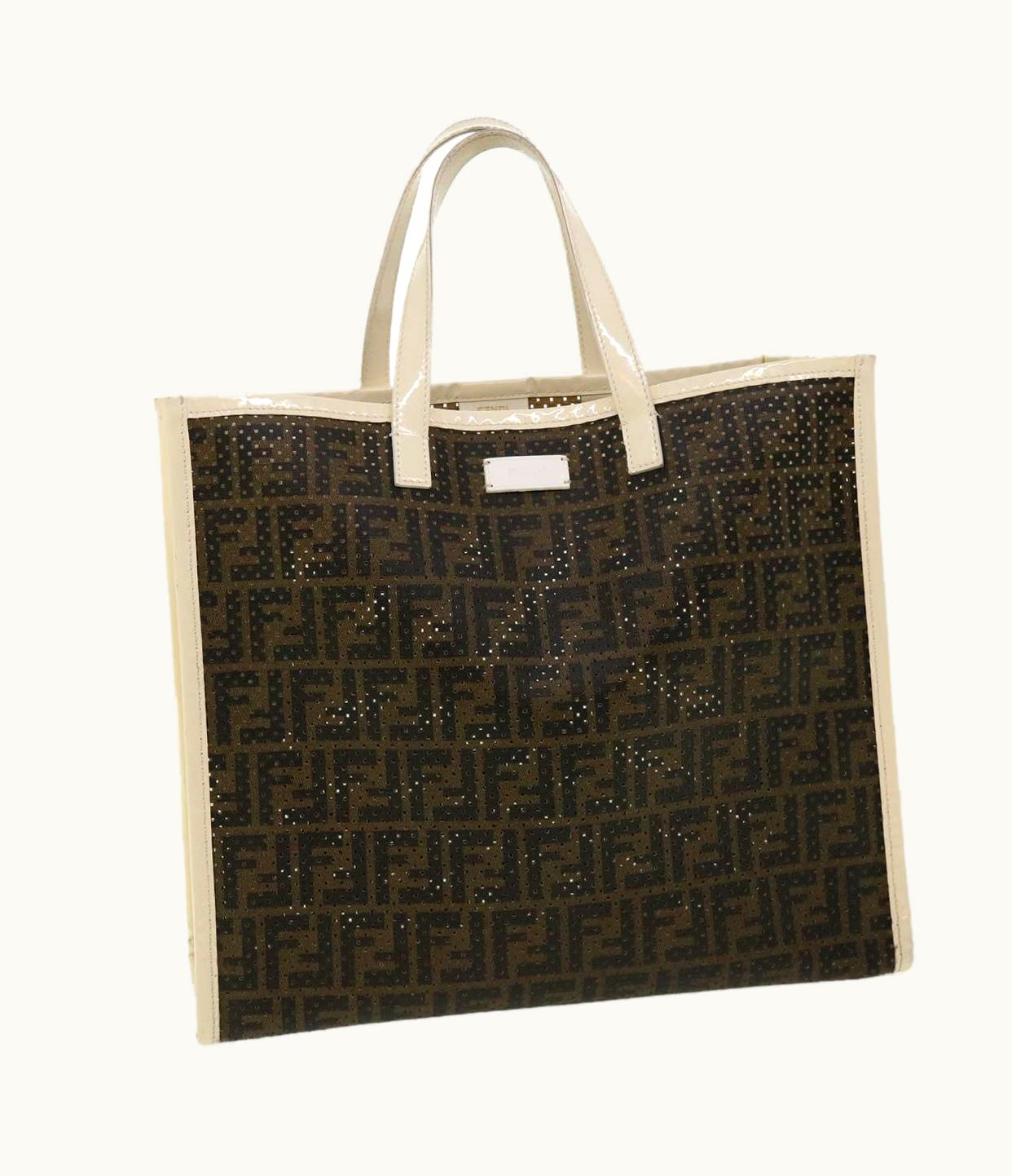 Fendi Fendi Zucca Canvas Punching Tote Bag Brown