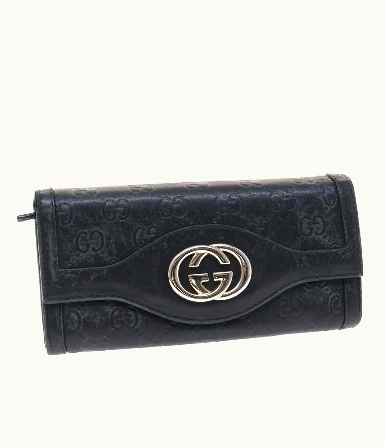 Gucci Gucci GG Canvas Ssima Long Wallet Black