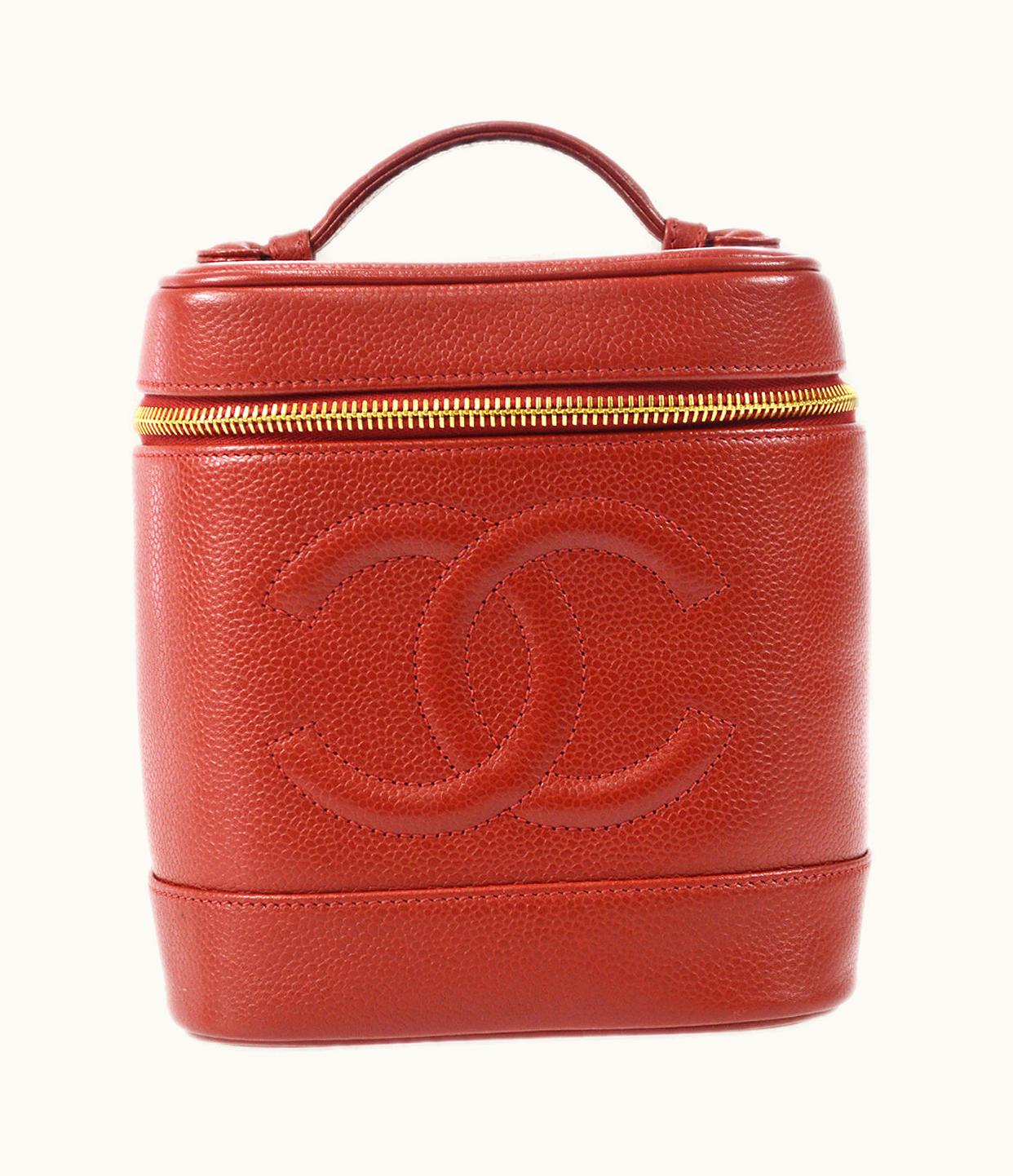 Chanel Chanel 1996-1997 Timeless Vanity Handbag Red Caviar 96817
