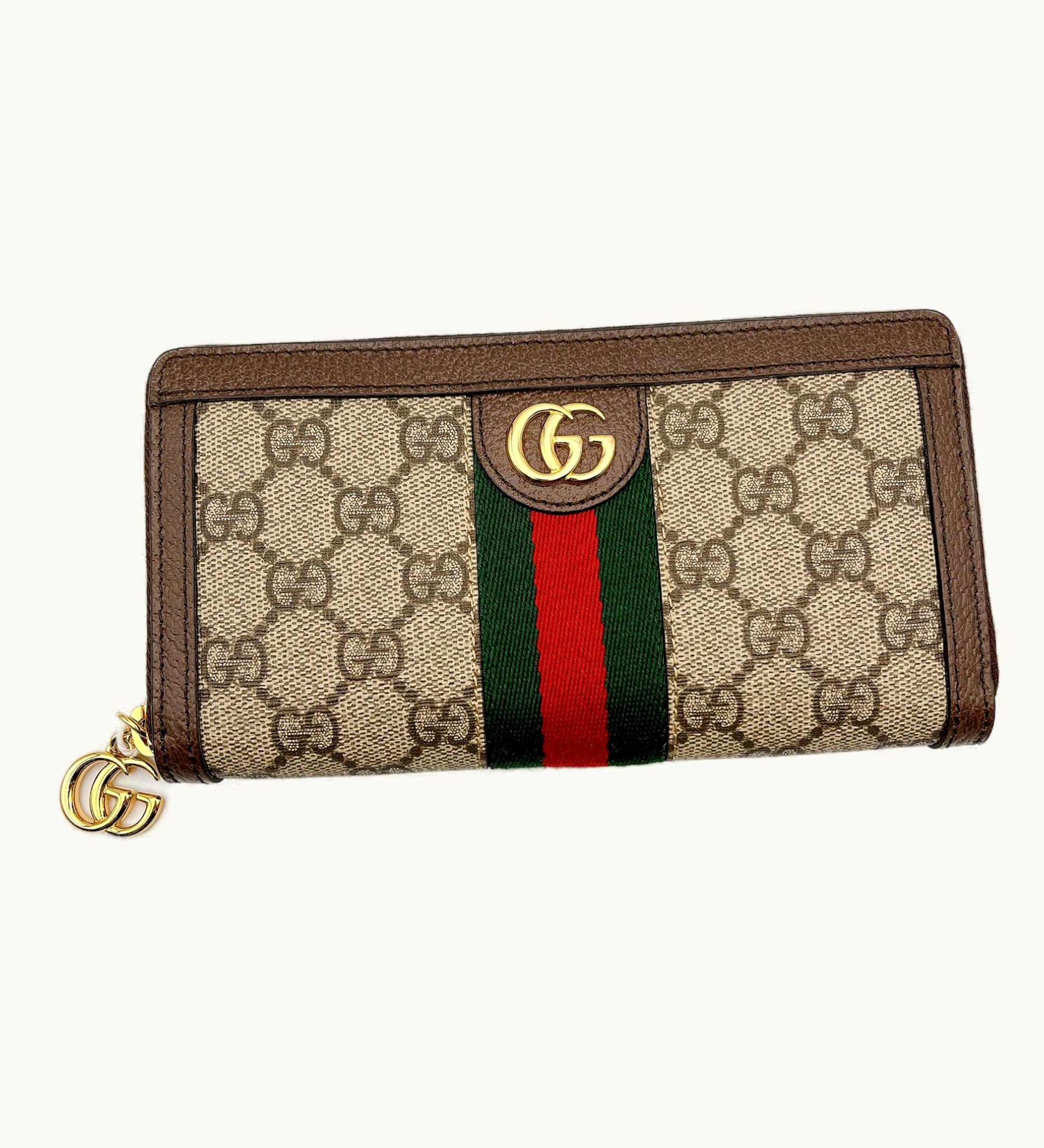 Gucci Gucci GG Zip Around Wallet Brown Beige GG Supreme 52315496Iwg8745
