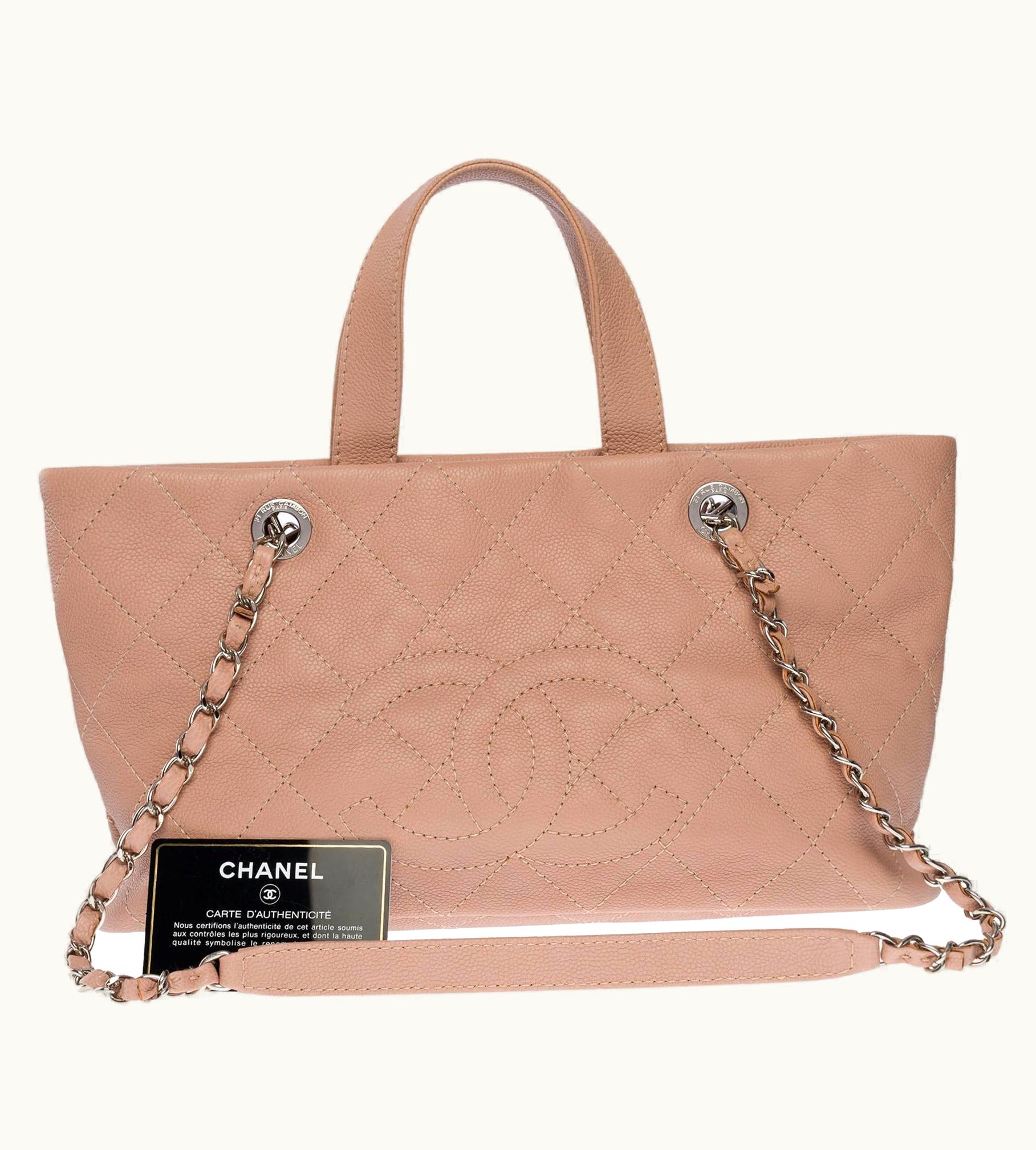 Chanel Chanel Amazing Mini Shopping Tote Bag In Pink Caviar Quilted Leather