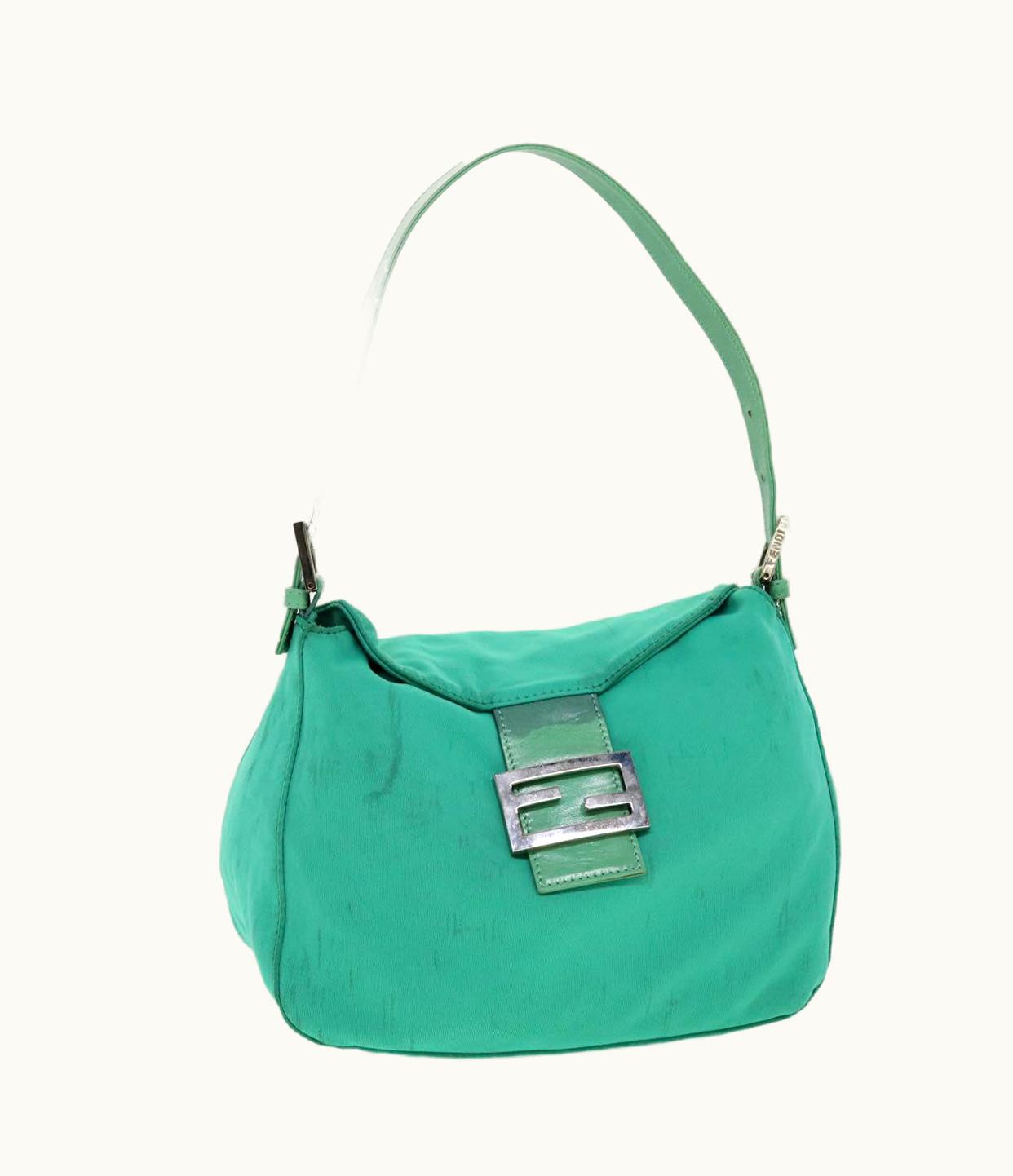 Fendi Fendi Mamma Baguette Shoulder Bag Nylon Light Blue 2308-26426-018