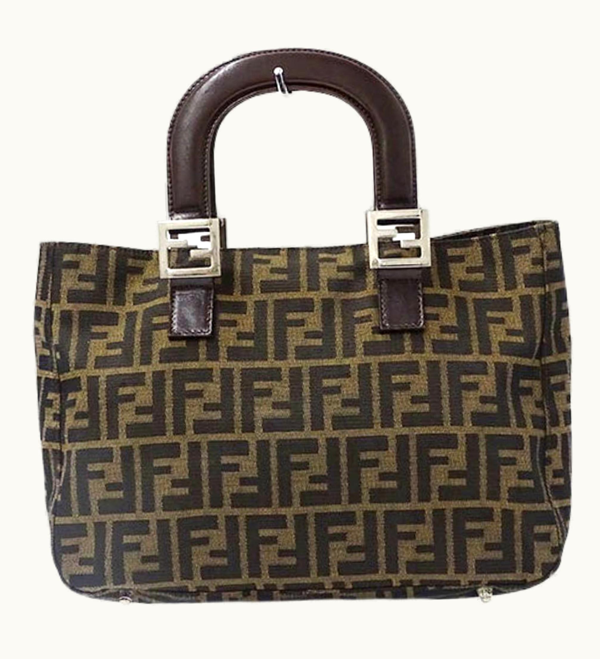 Fendi Fendi Bag Ladies Handbag Zucca Canvas Brown Khaki 26329 Compact
