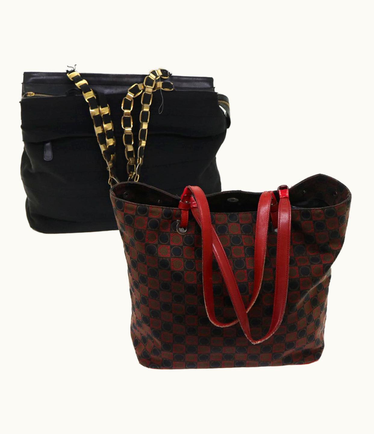 Salvatore Ferragamo Salvatore Ferragamo Shoulder Bag Canvas 2Set Black Red